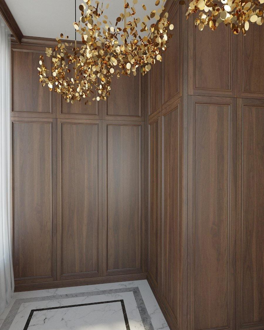 Side view of nickel chandelier for scale and shape reference