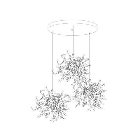 Close-up angle of Luminex Houselight Pendant Lamp Chandelier showing form and material detail