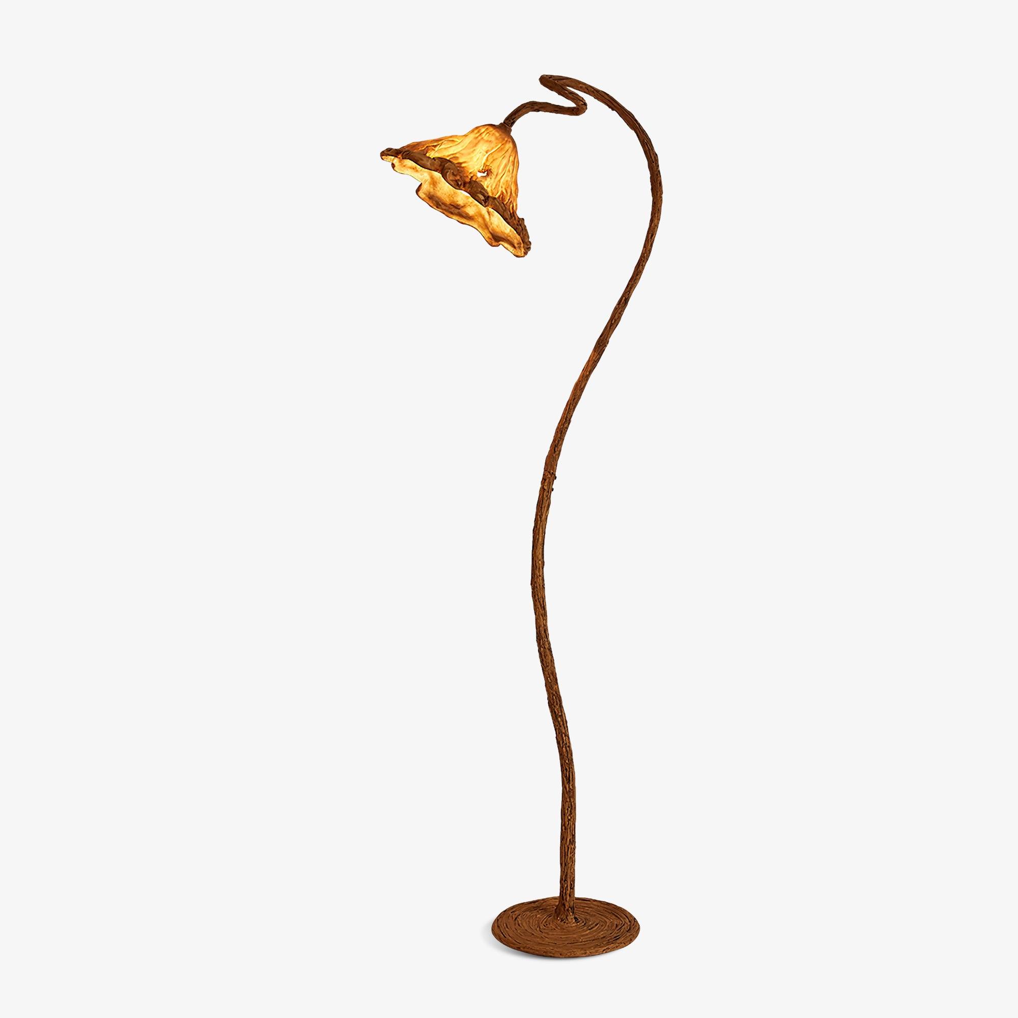 Artistic Lotus Leaf Floor Lamp floor lamp in iron, resin, walnut | Tianguang Select