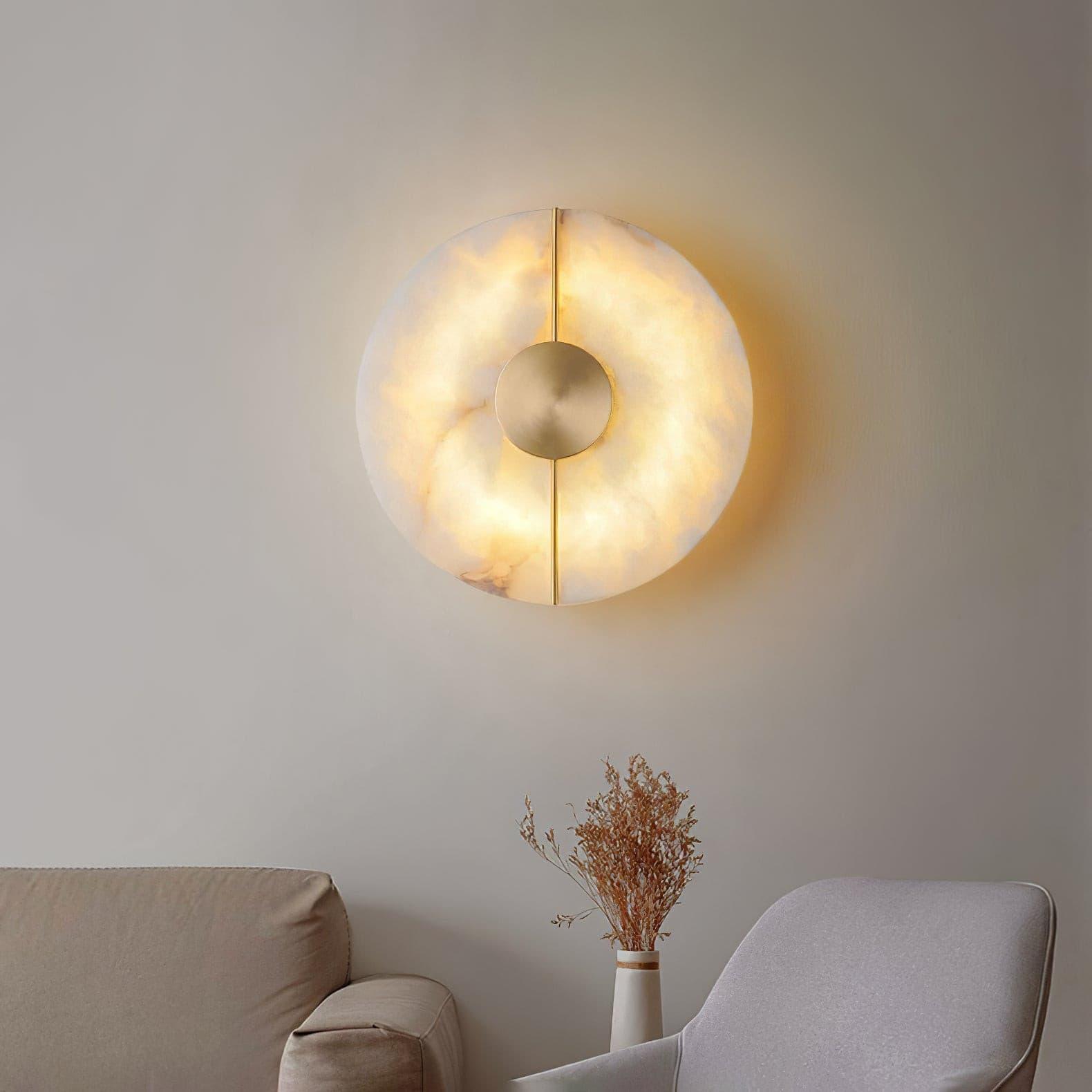 Artistic Alabaster Wall Light, Hardwired Wall Sconce, detail 2