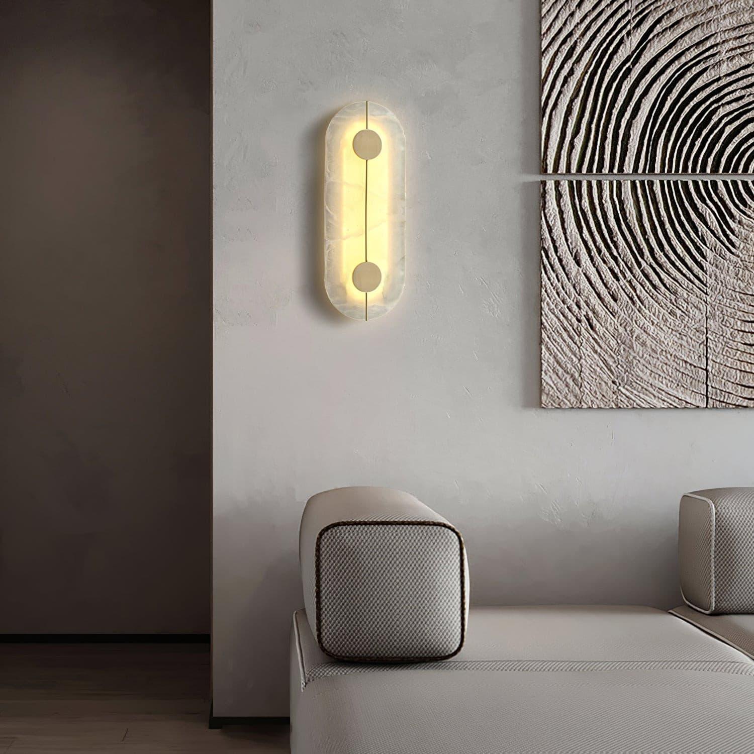 Artistic Alabaster Wall Light, Hardwired Wall Sconce, detail 7
