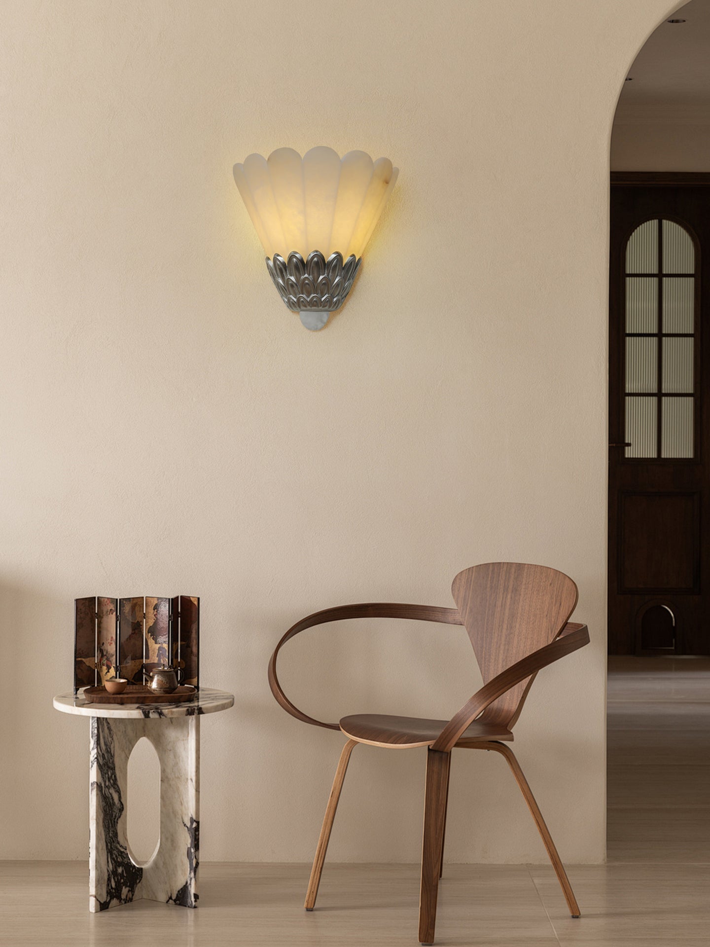 Artoria Petal Alabaster Wall Light - Wall Lamp, Hardwired Wall Sconce, detail 20