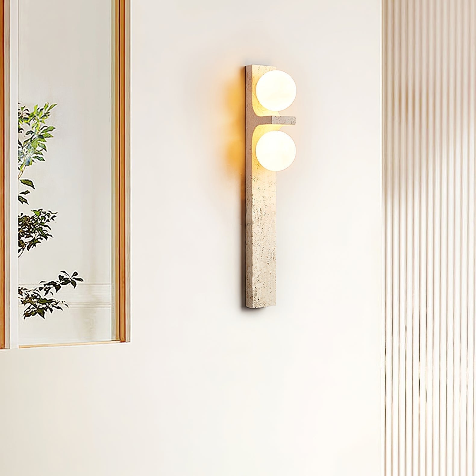 Asymmetrical Travertine Wall Sconce detail view 16