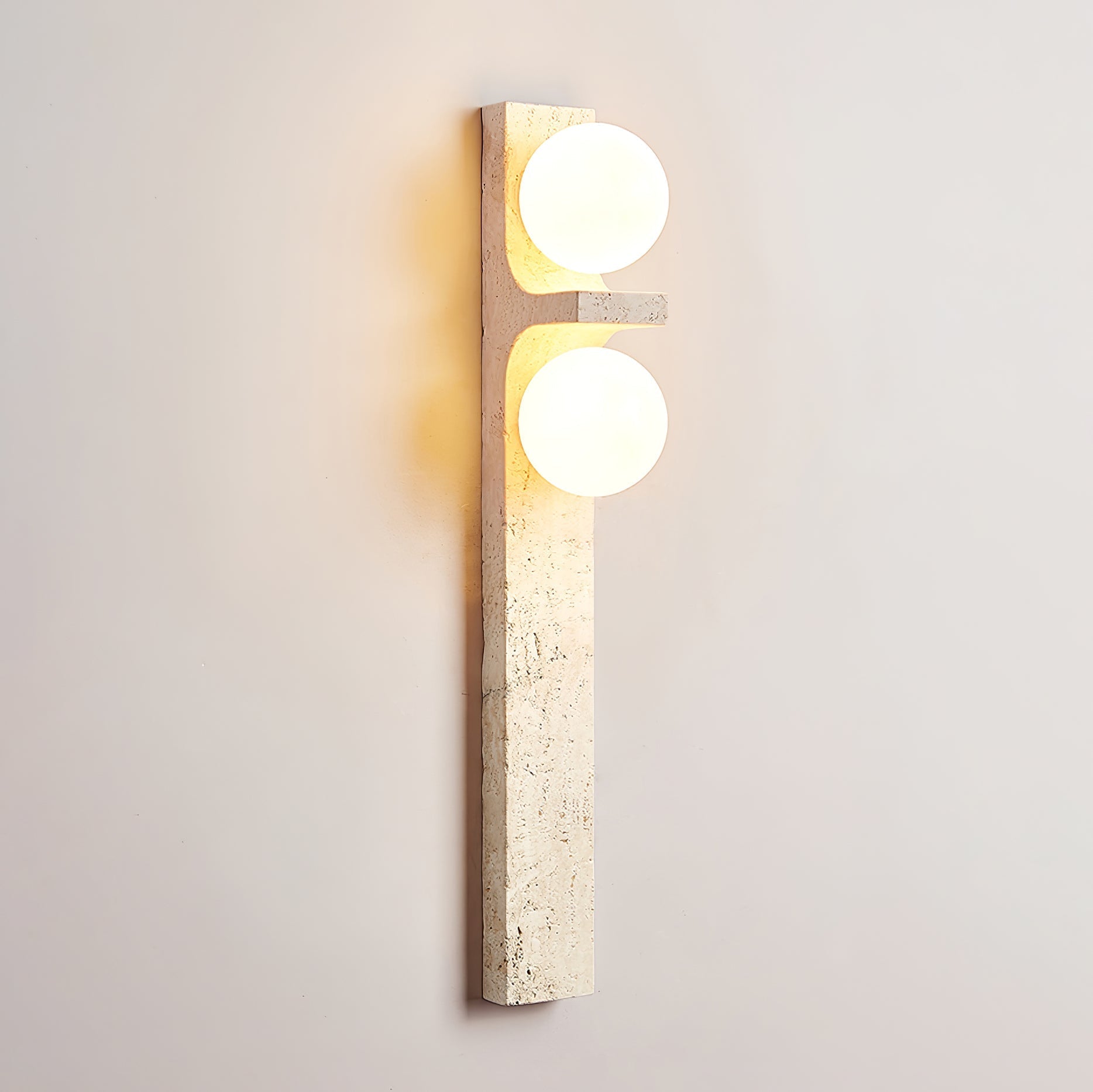 Asymmetrical Travertine Wall Sconce detail view 6