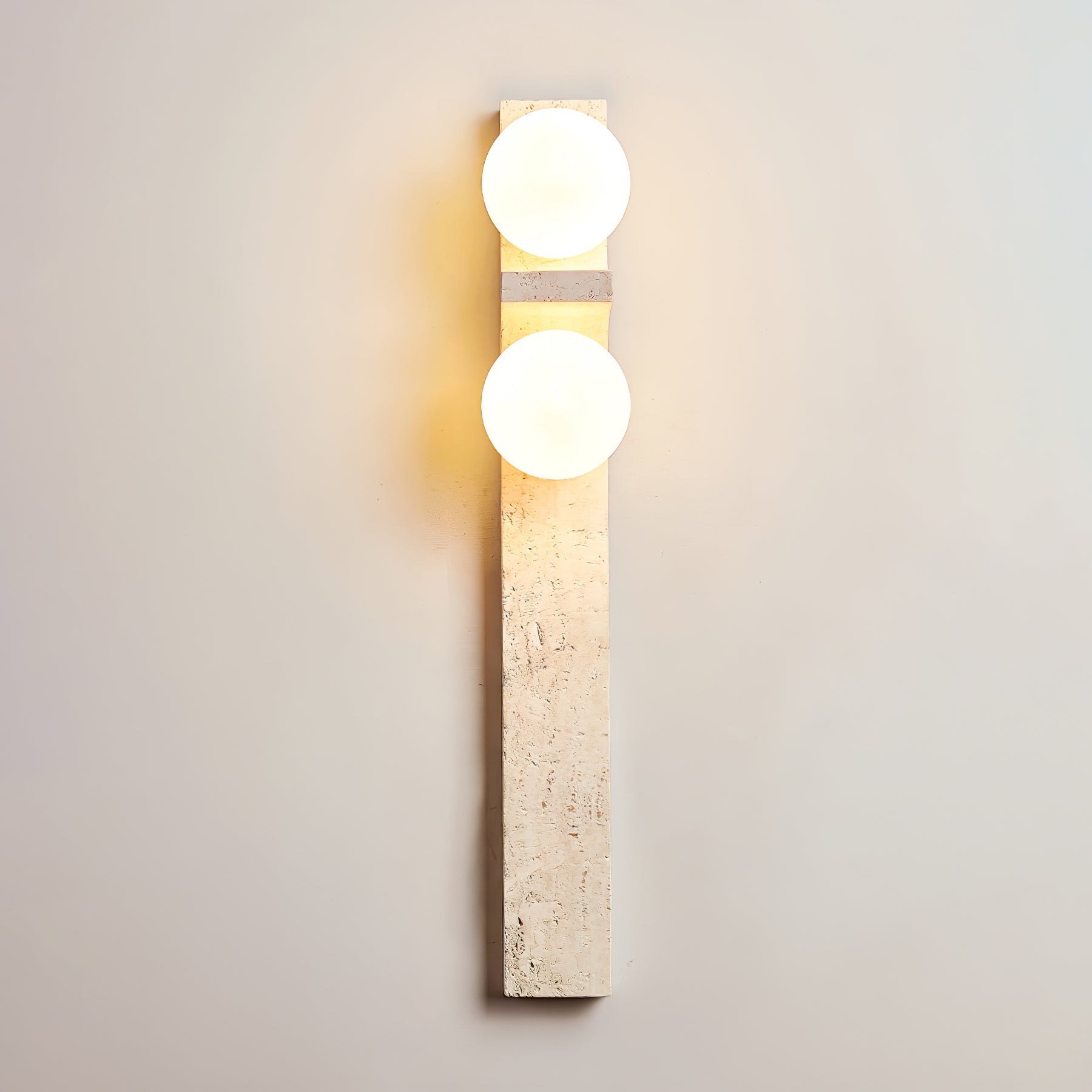 Asymmetrical Travertine Wall Sconce detail view 12