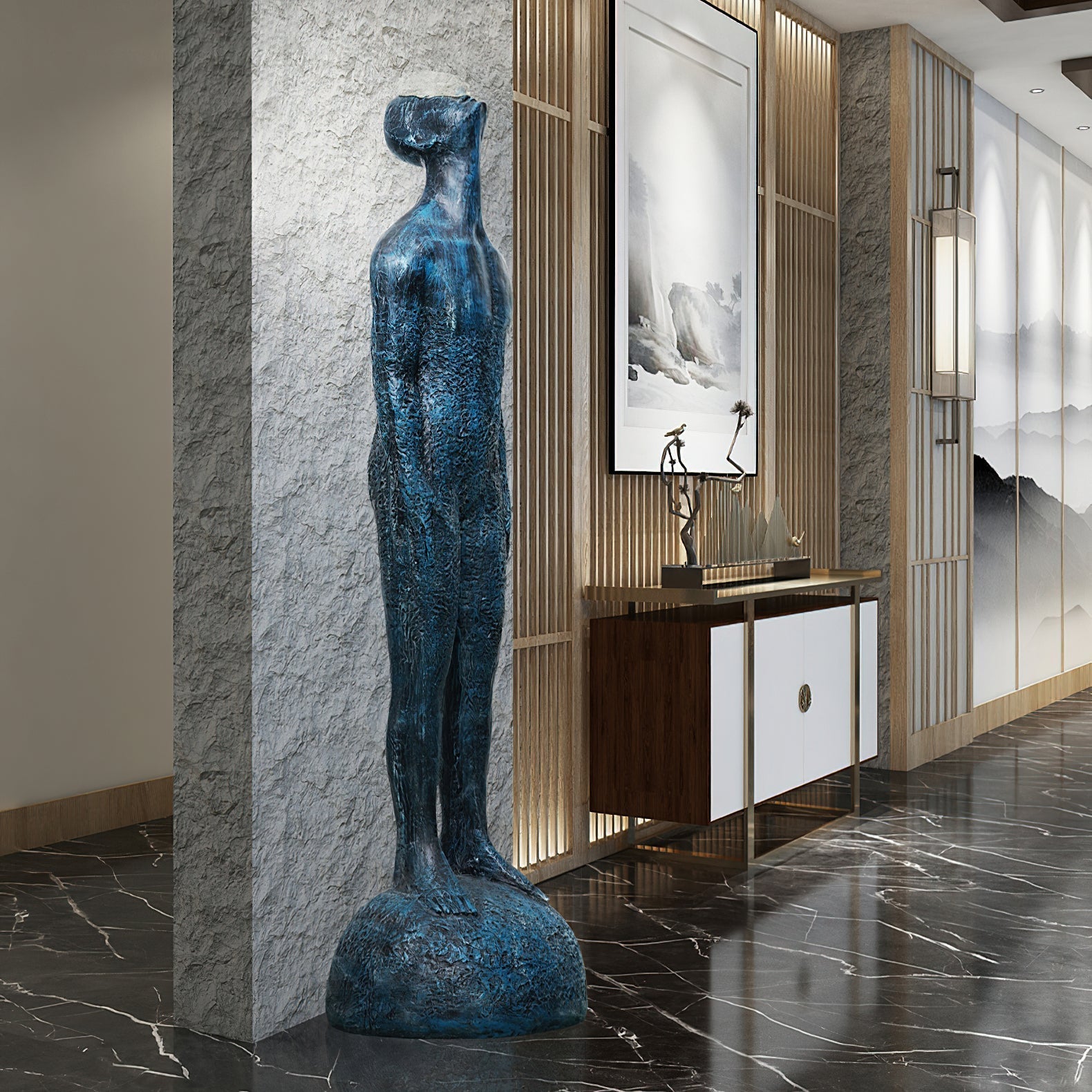 Atlas Guardian Sculpture Floor Lamp detail view 8