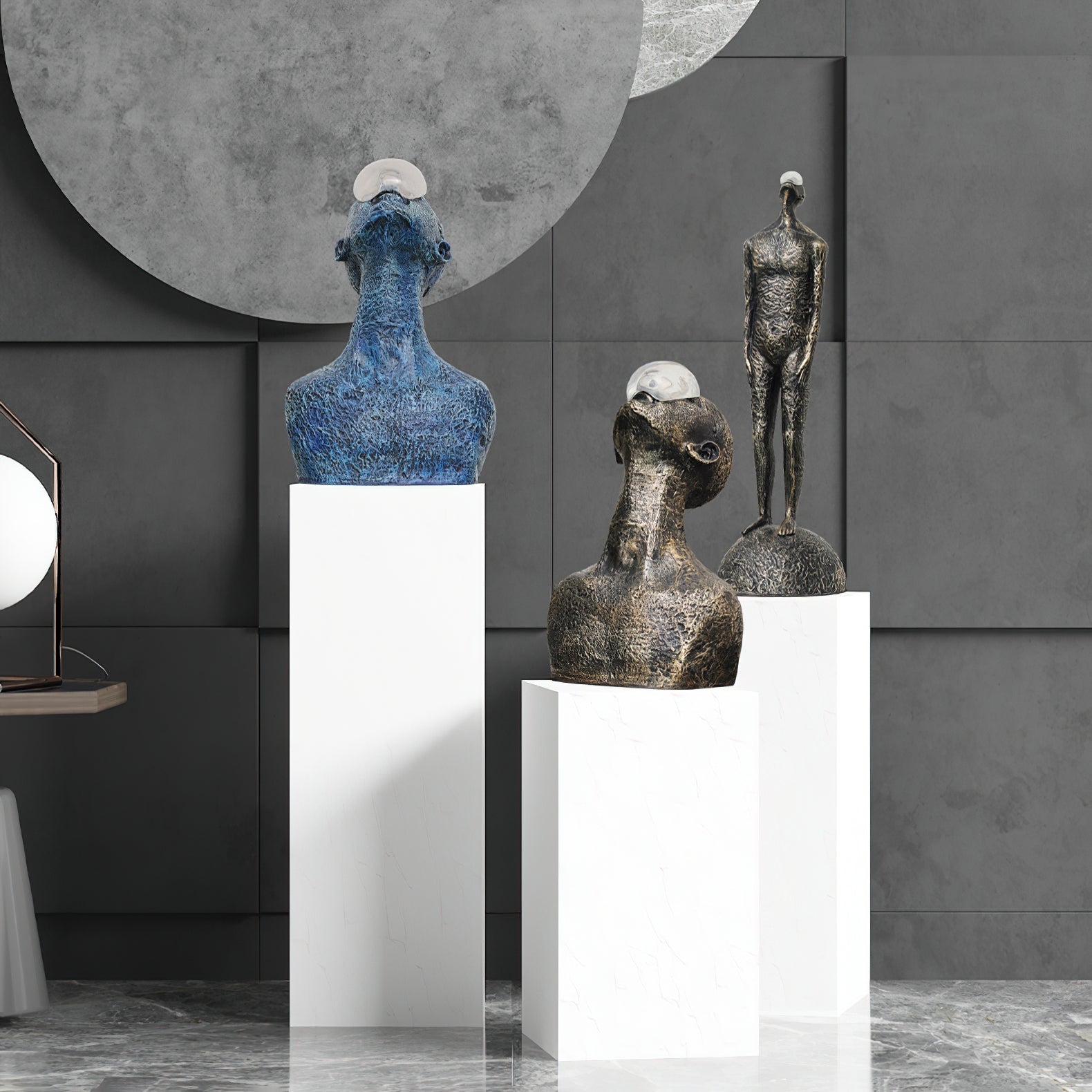 Atlas Guardian Sculpture Table Lamp