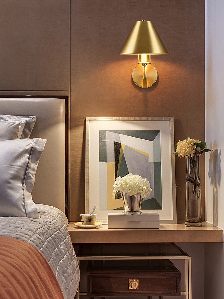Aurelia Brass Wall Light, Hardwired Wall Sconce, detail 6