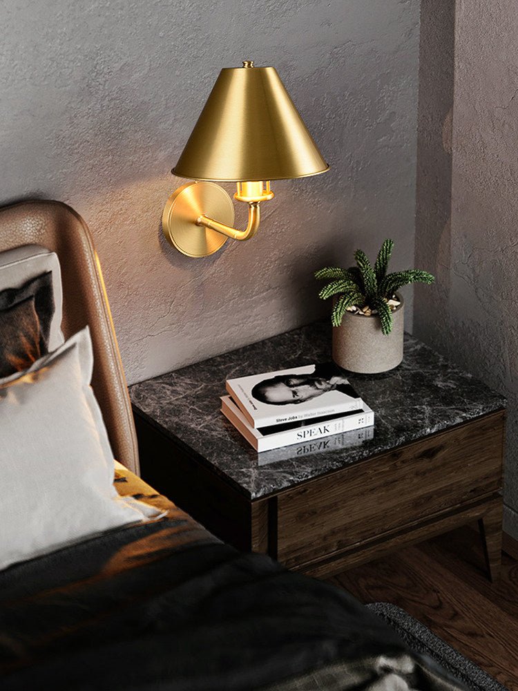 Aurelia Brass Wall Light, Hardwired Wall Sconce, detail 8