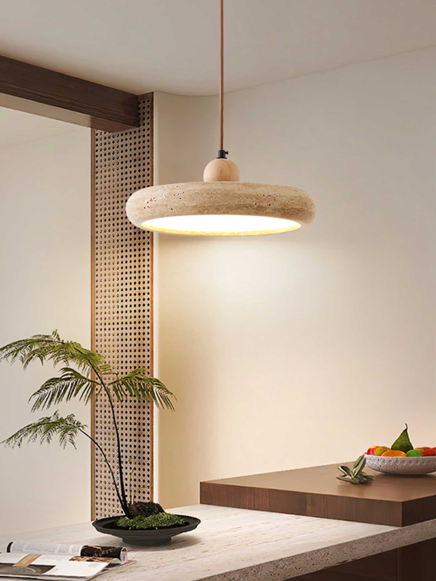 Aurelio Travertine Pendant Light