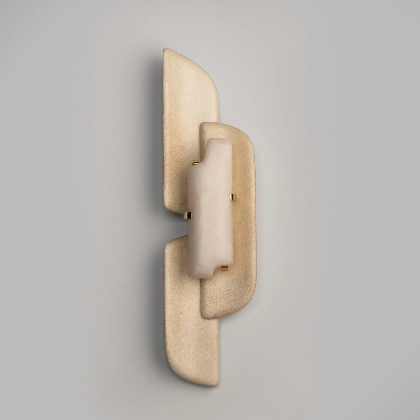 Aurellin Alabaster Wall Light - Dia 19cm x H 72cm Metal, Hardwired Wall Sconce