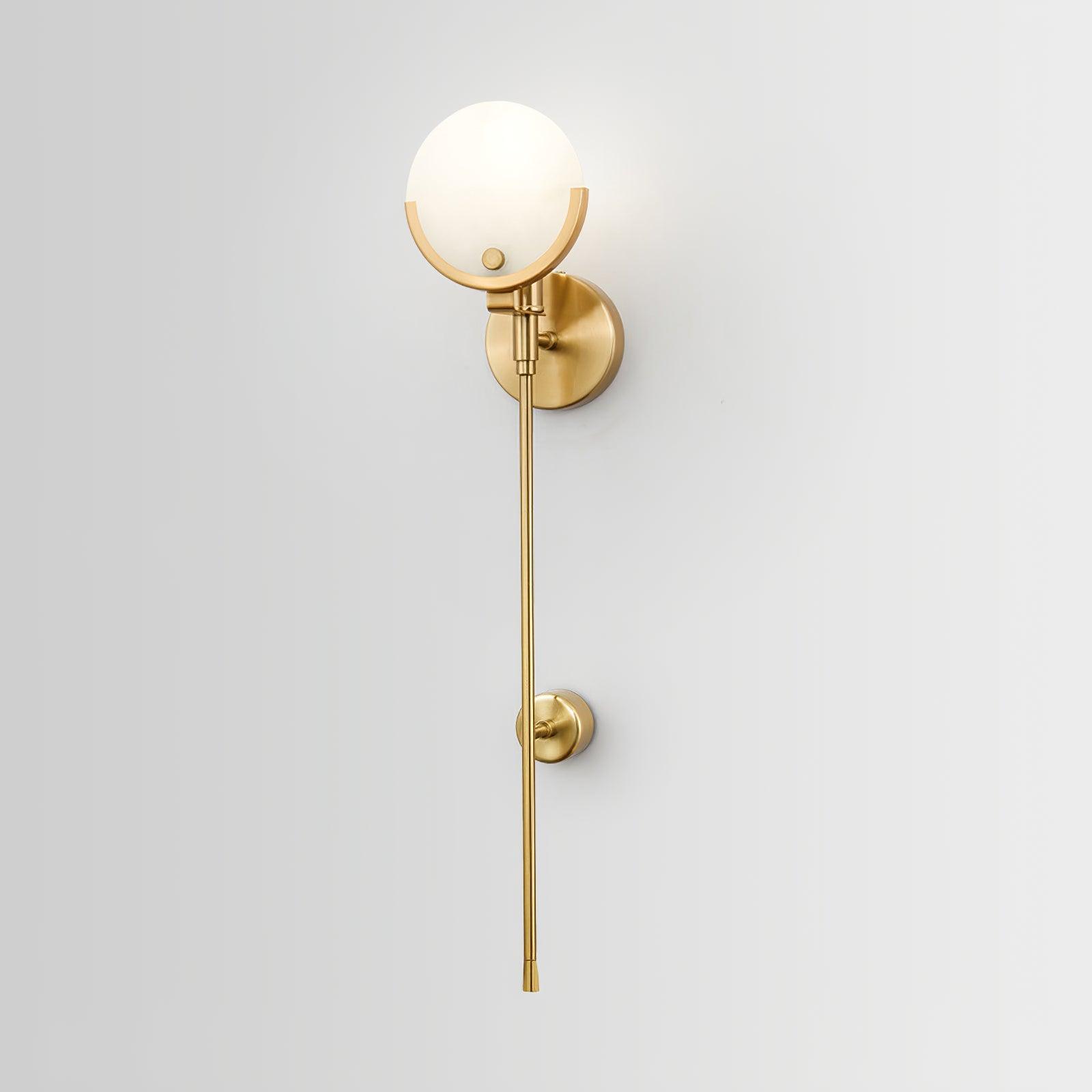 Ava Brass Alabaster Wall Light, Hardwired Wall Sconce, detail 11
