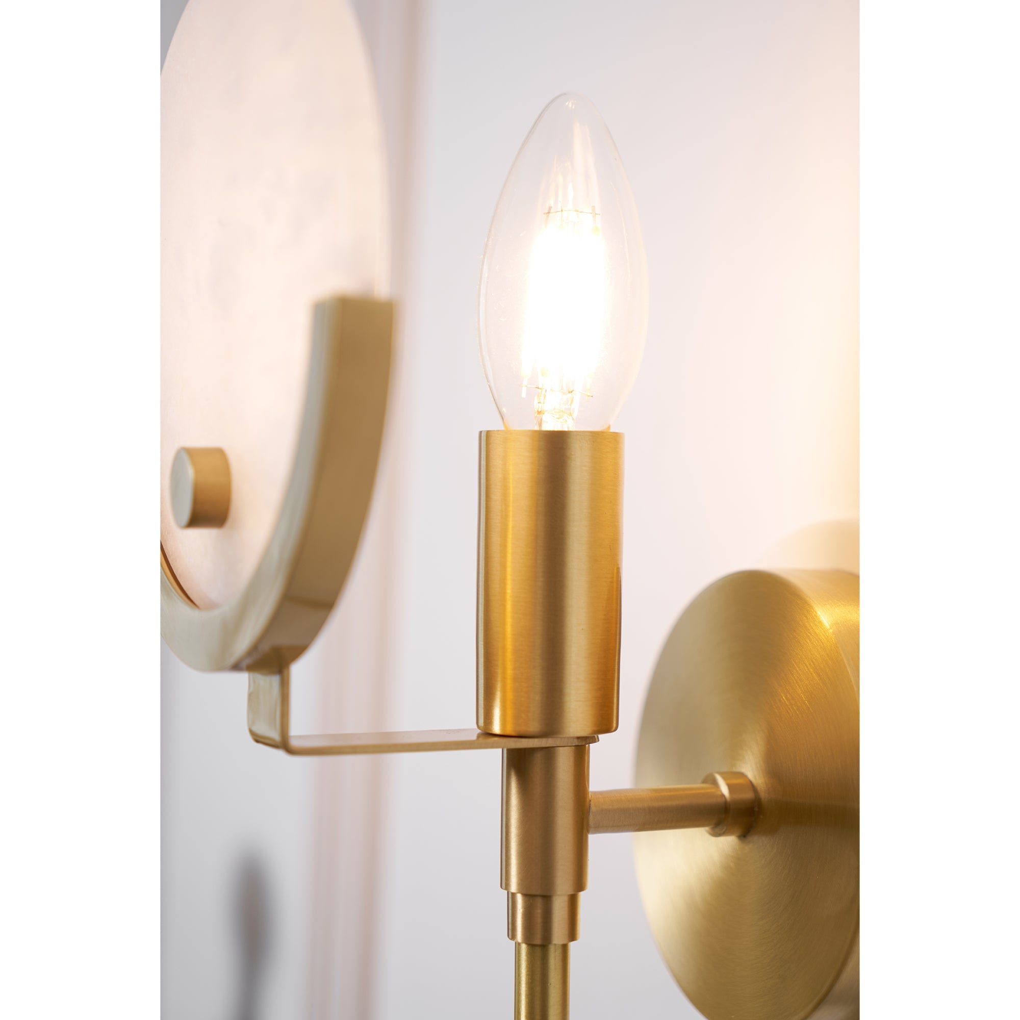 Ava Brass Alabaster Wall Light, Hardwired Wall Sconce, detail 37