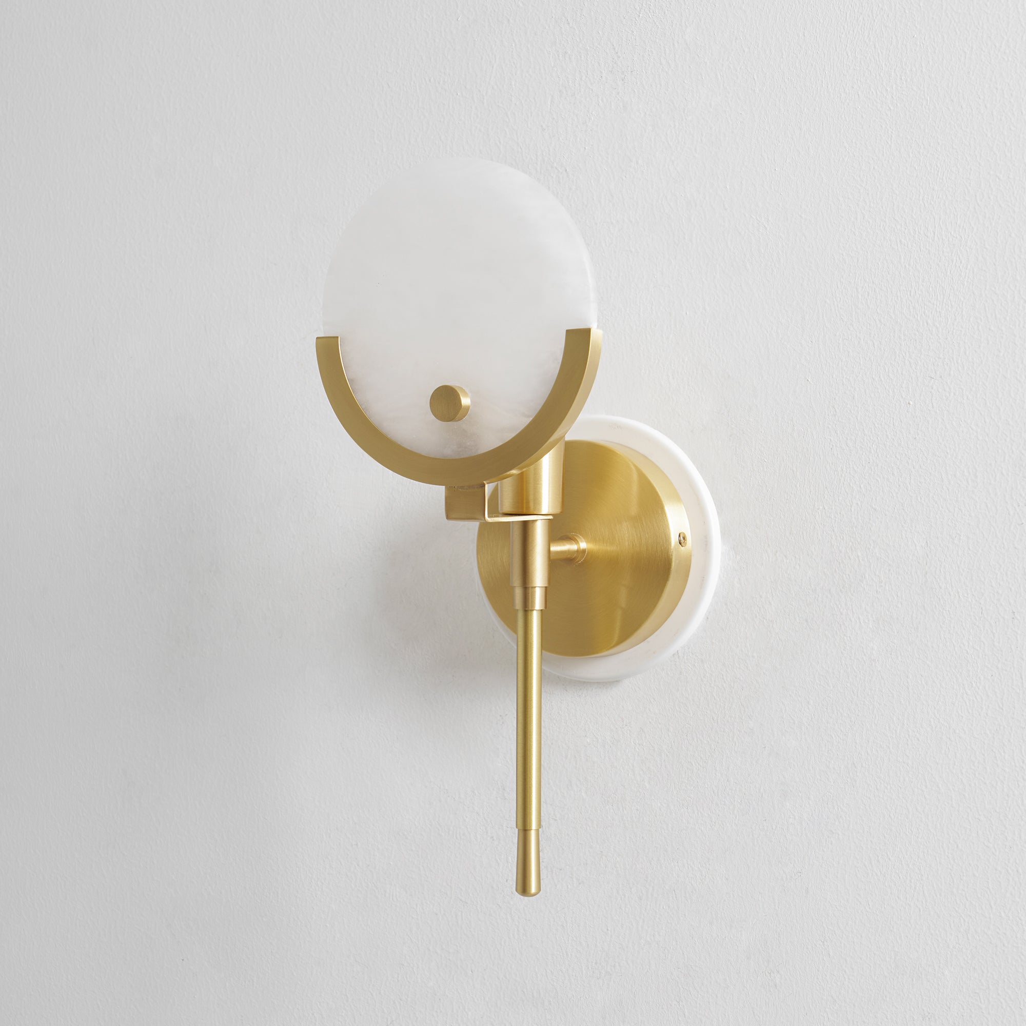 Ava Brass Alabaster Wall Light, Hardwired Wall Sconce, detail 40