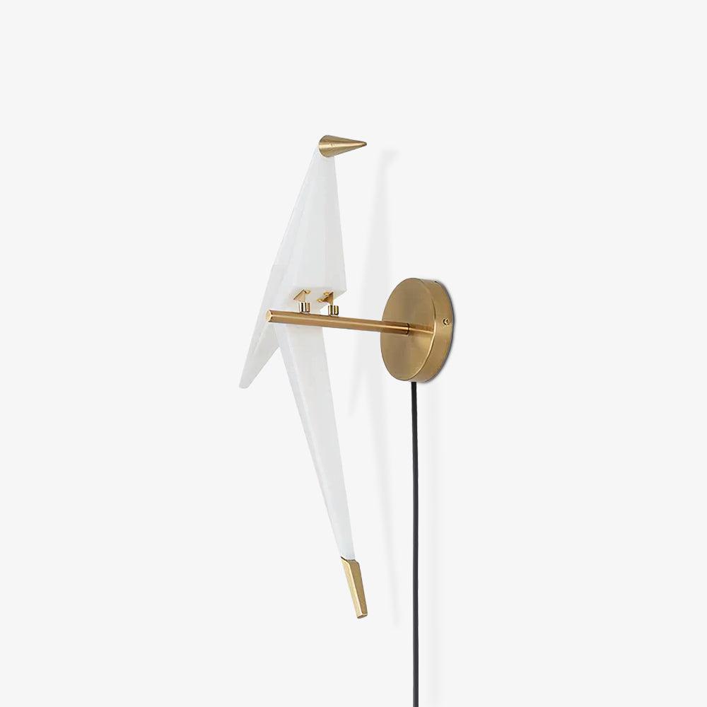 Paper Crane Plug-In Wall Light, Plug-In Wall Sconce, Acrylic, ∅ 7.9″ X H 19.7″