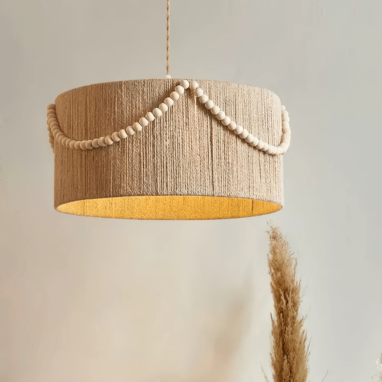 Beaded Boho Pendant Lamp detail view 3