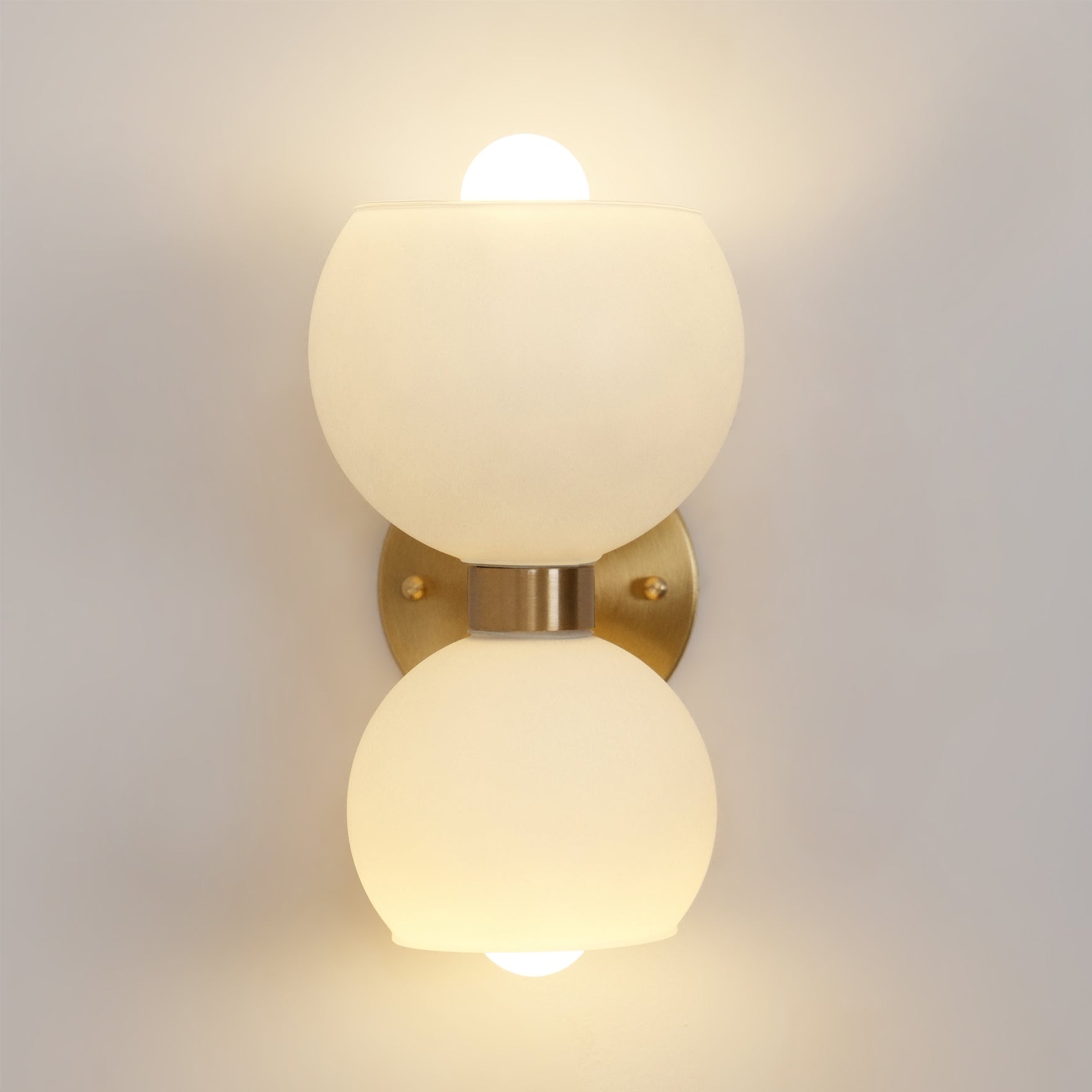 Side view of glass lighting fixture for scale and shape reference