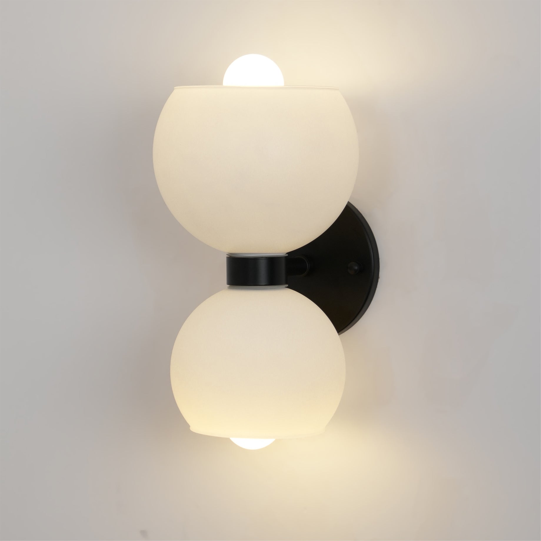 Side view of glass lighting fixture for scale and shape reference