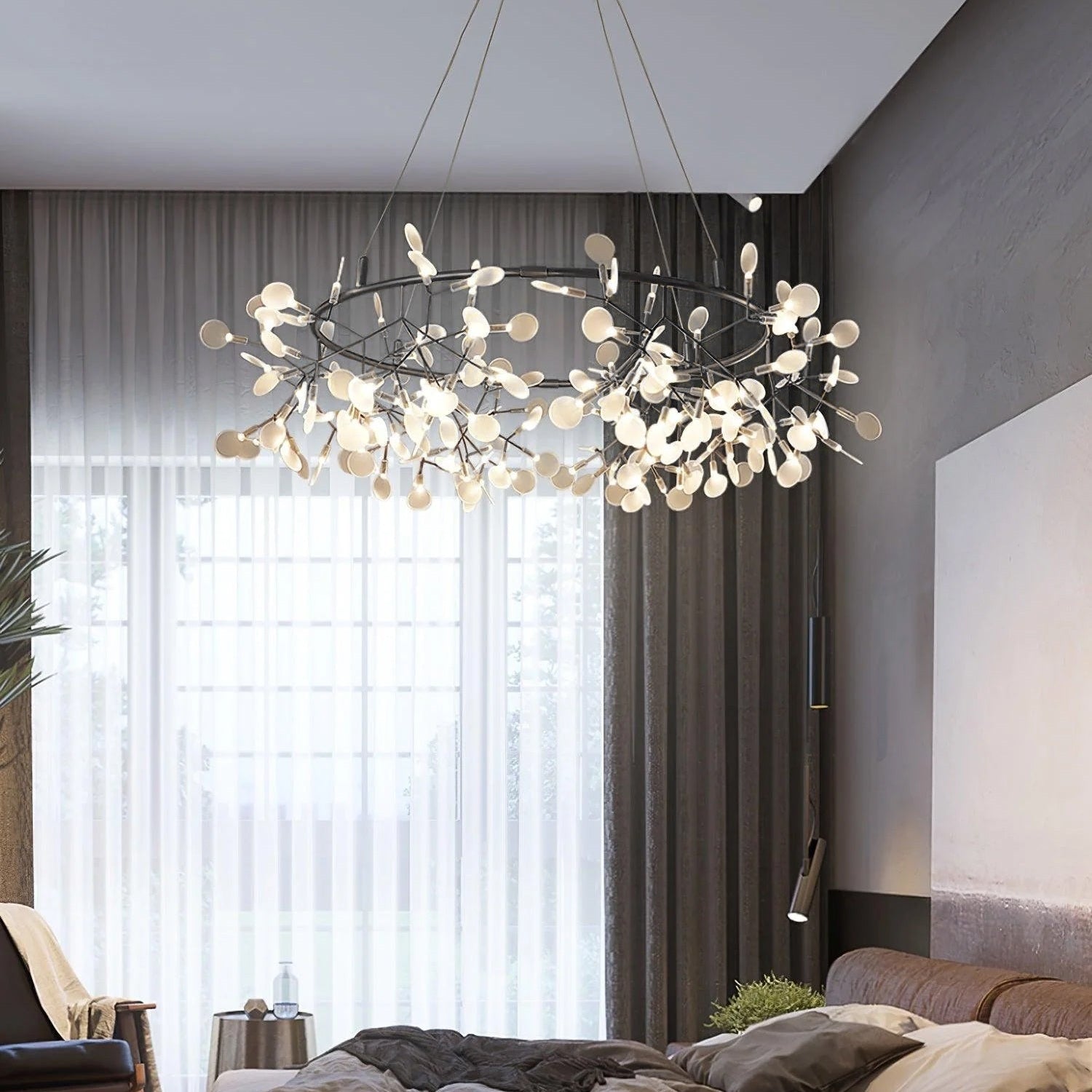 Black Big O Firefly LED Chandelier