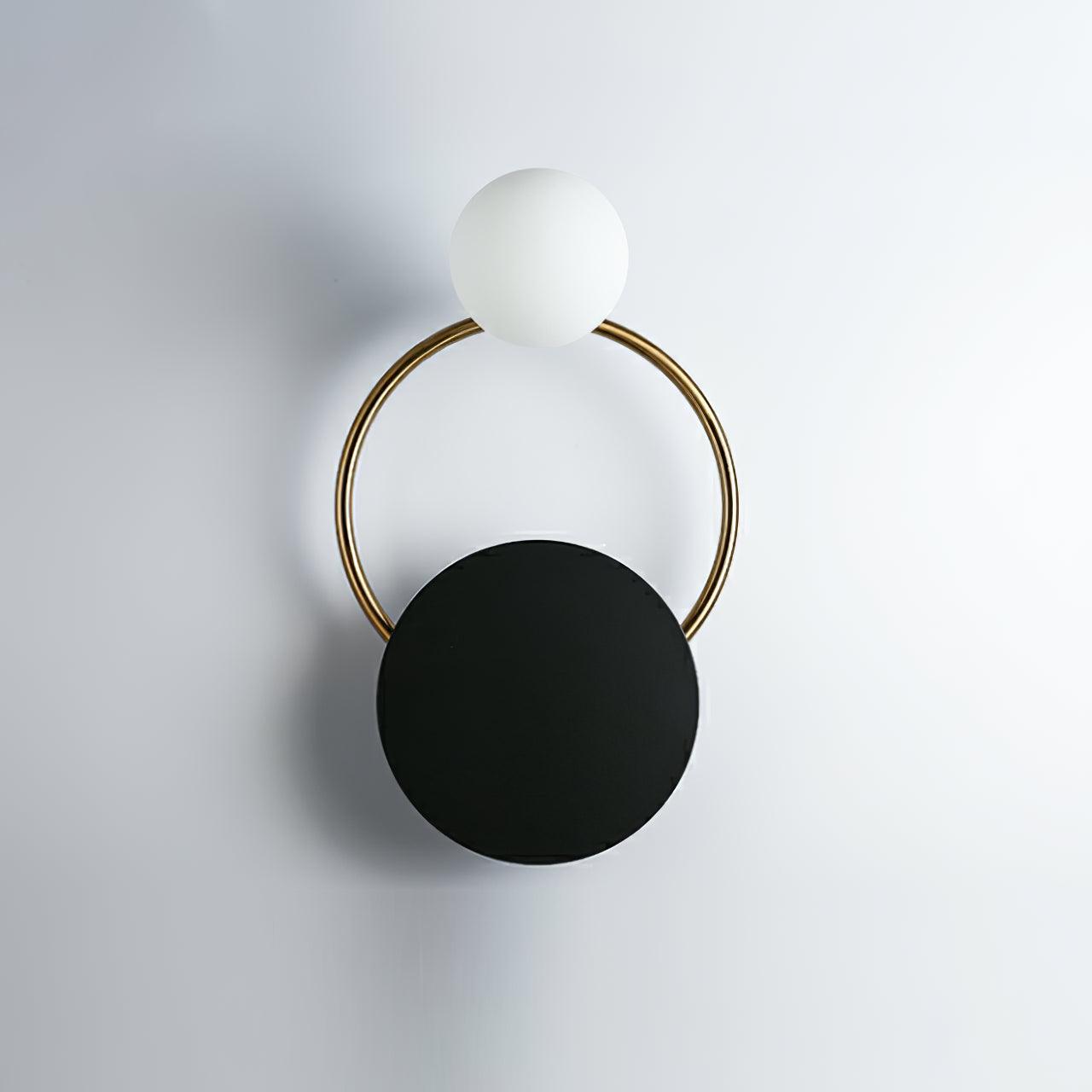 Black Circular Rings Wall Lamp End Table