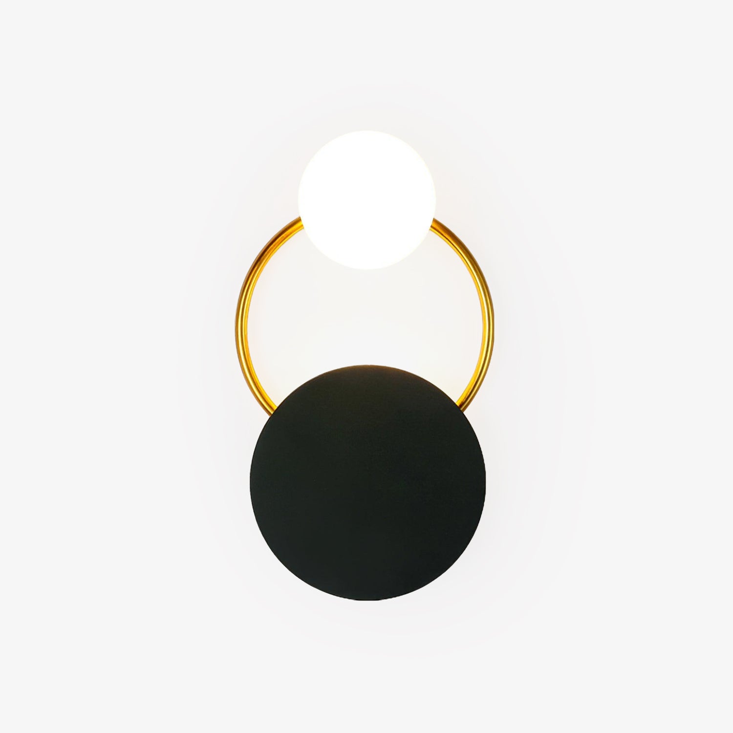 Black Circular Rings Wall Lamp End Table