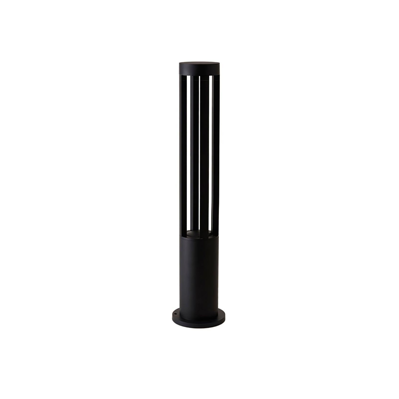 Black Cylindrical Solar Outdoor Post Light detail view 26