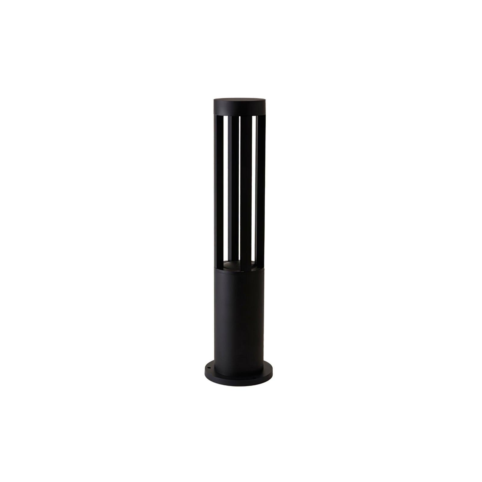 Black Cylindrical Solar Outdoor Post Light Floor Lamp detail view 21