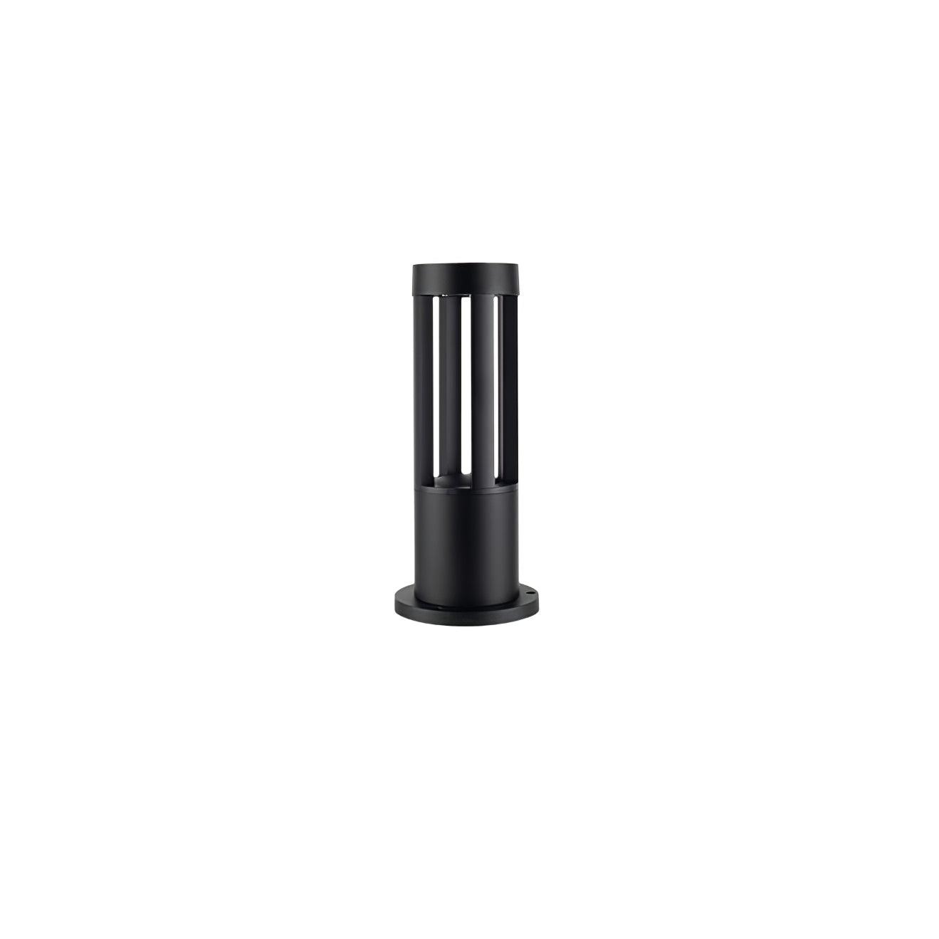 Black Cylindrical Solar Outdoor Post Light Floor Lamp detail view 22