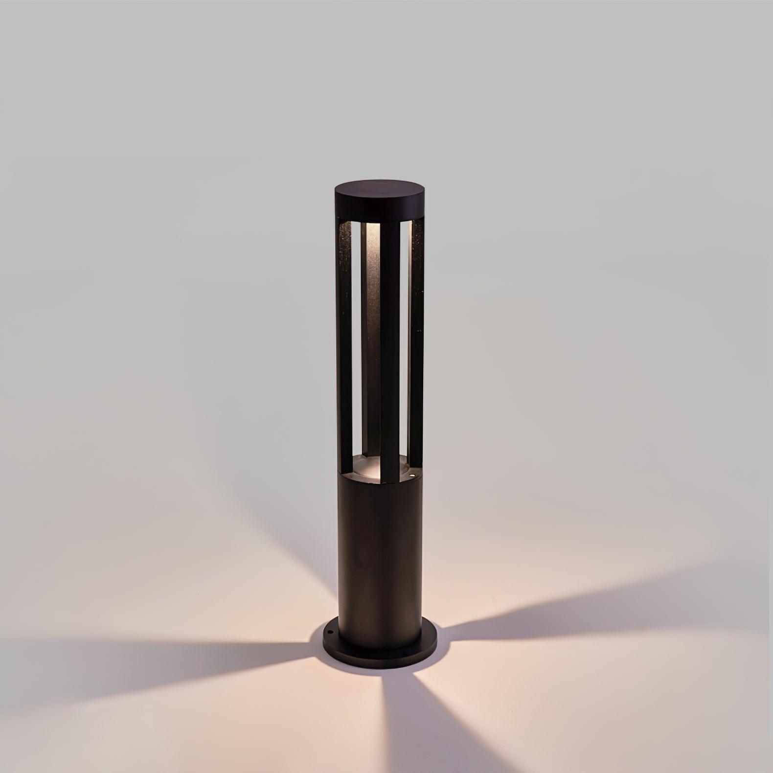 Black Cylindrical Solar Outdoor Post Light detail view 9