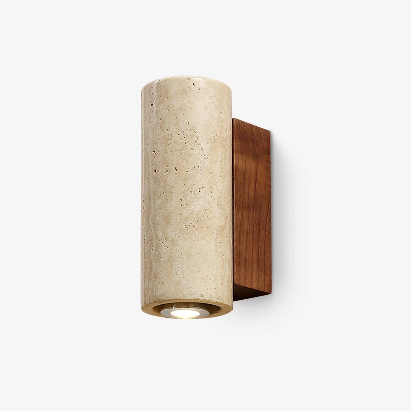 Blend Wall Light, Hardwired Wall Sconce, Travertine, Dia 6.5cm x H 23cm