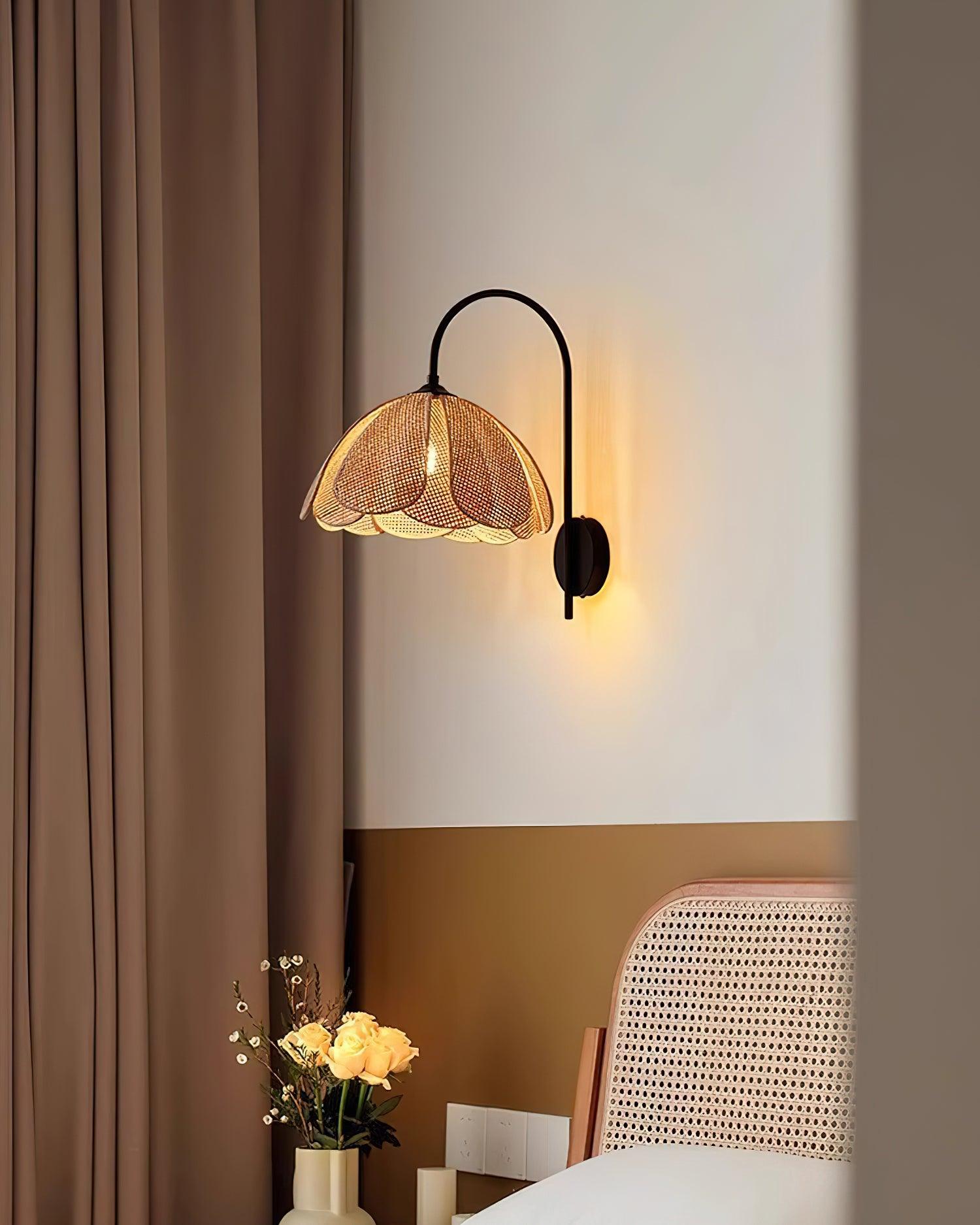 Bloom Rattan Wall Lamp 15.7