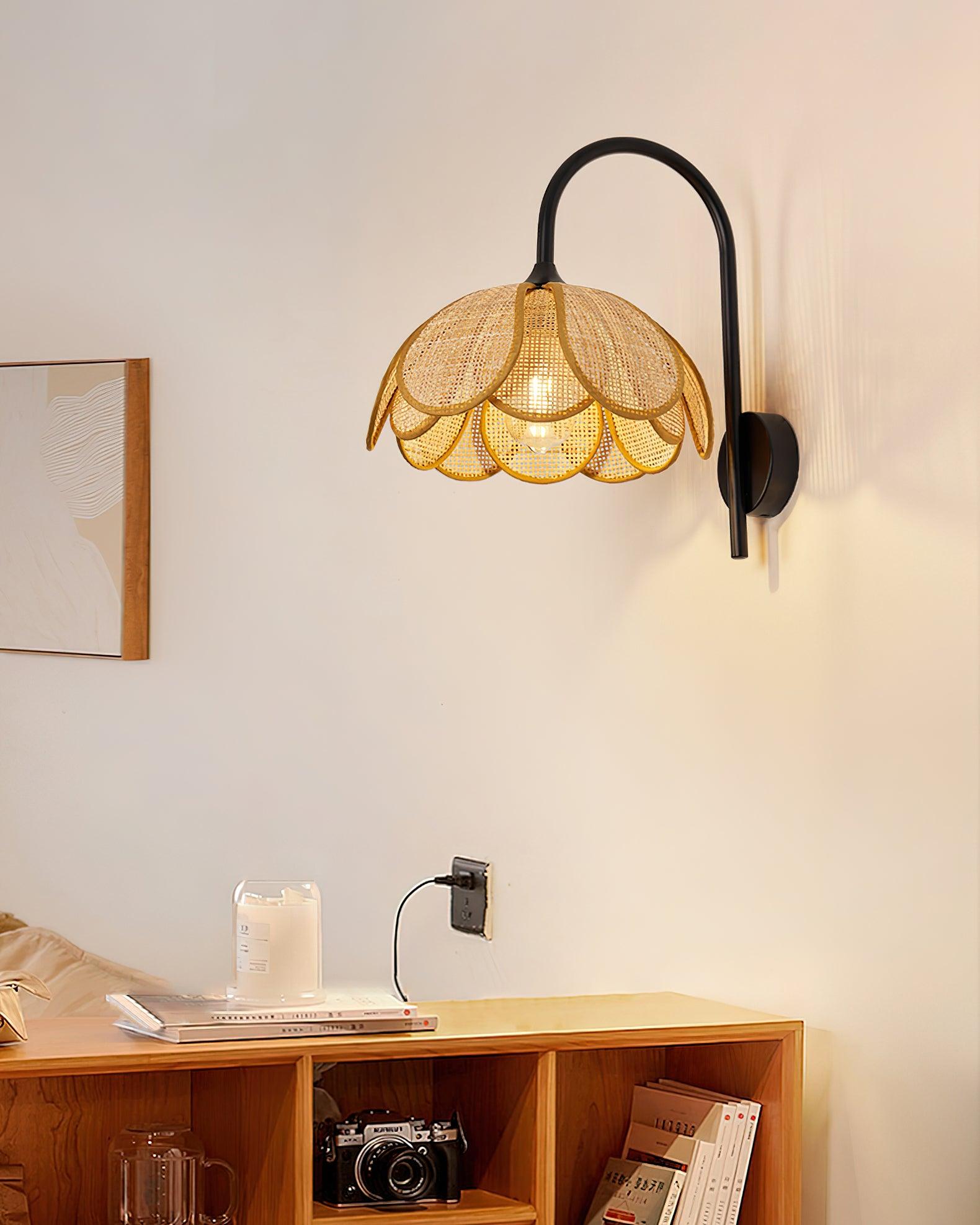 Bloom Rattan Wall Lamp 15.7