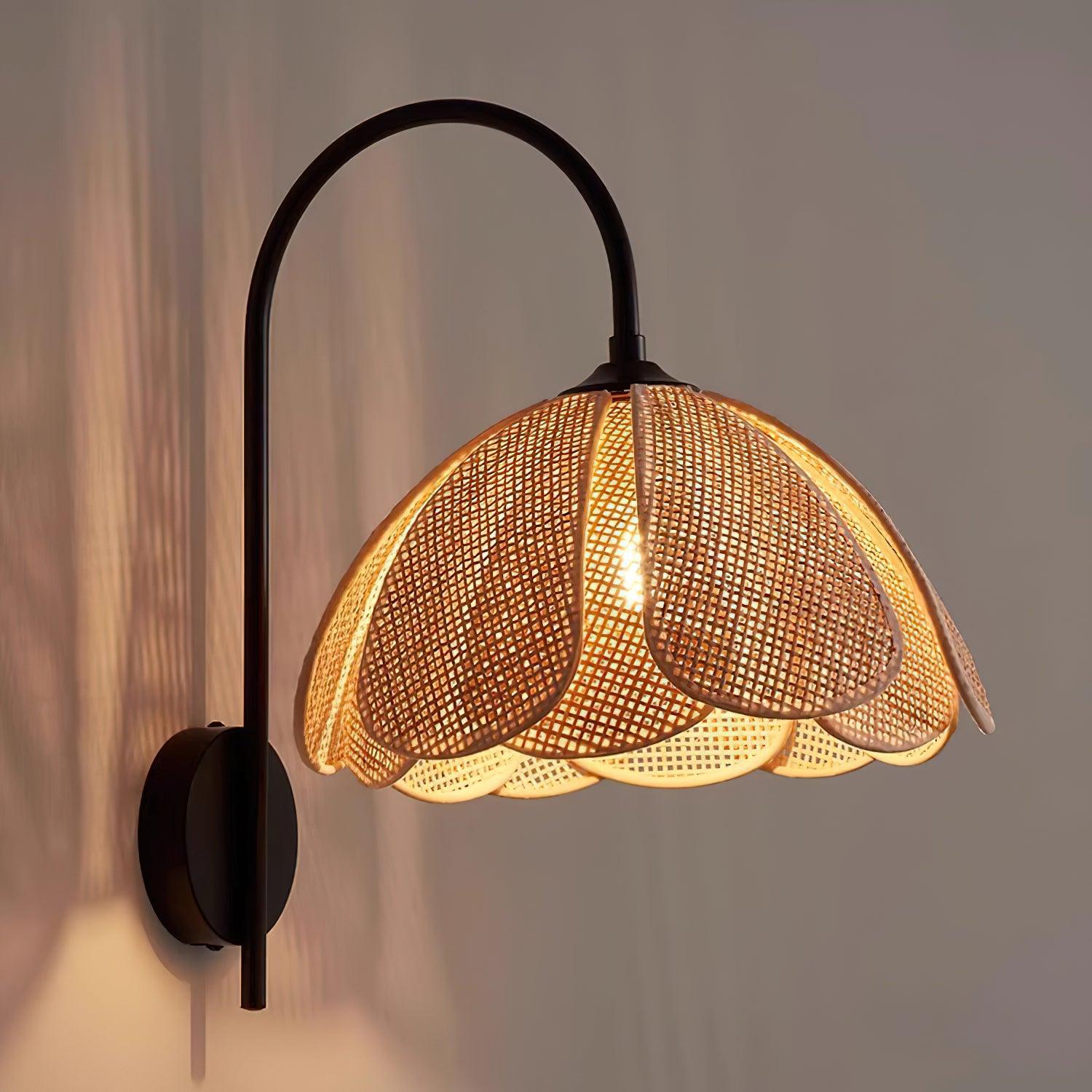 Bloom Rattan Wall Lamp 15.7