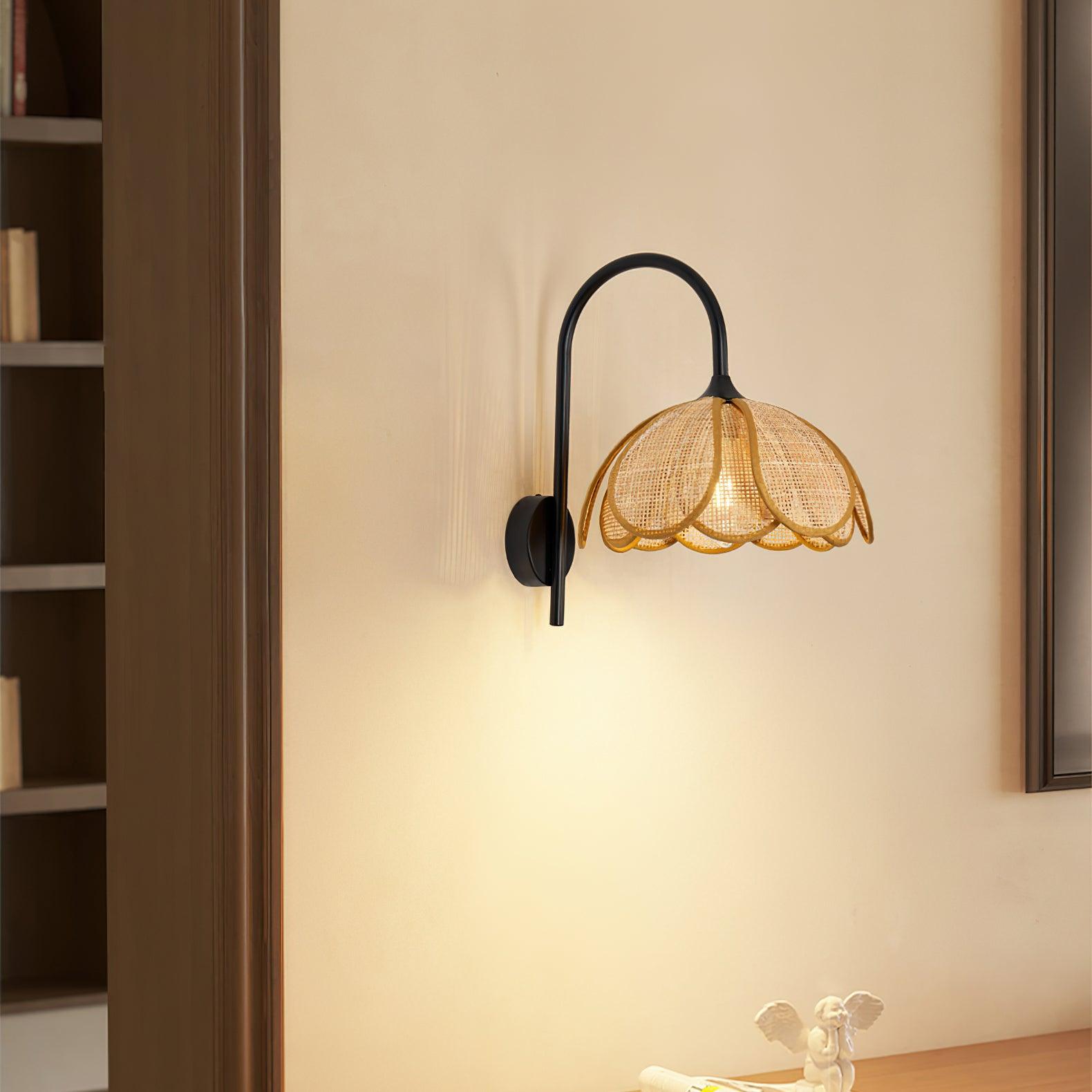 Bloom Rattan Wall Lamp 15.7