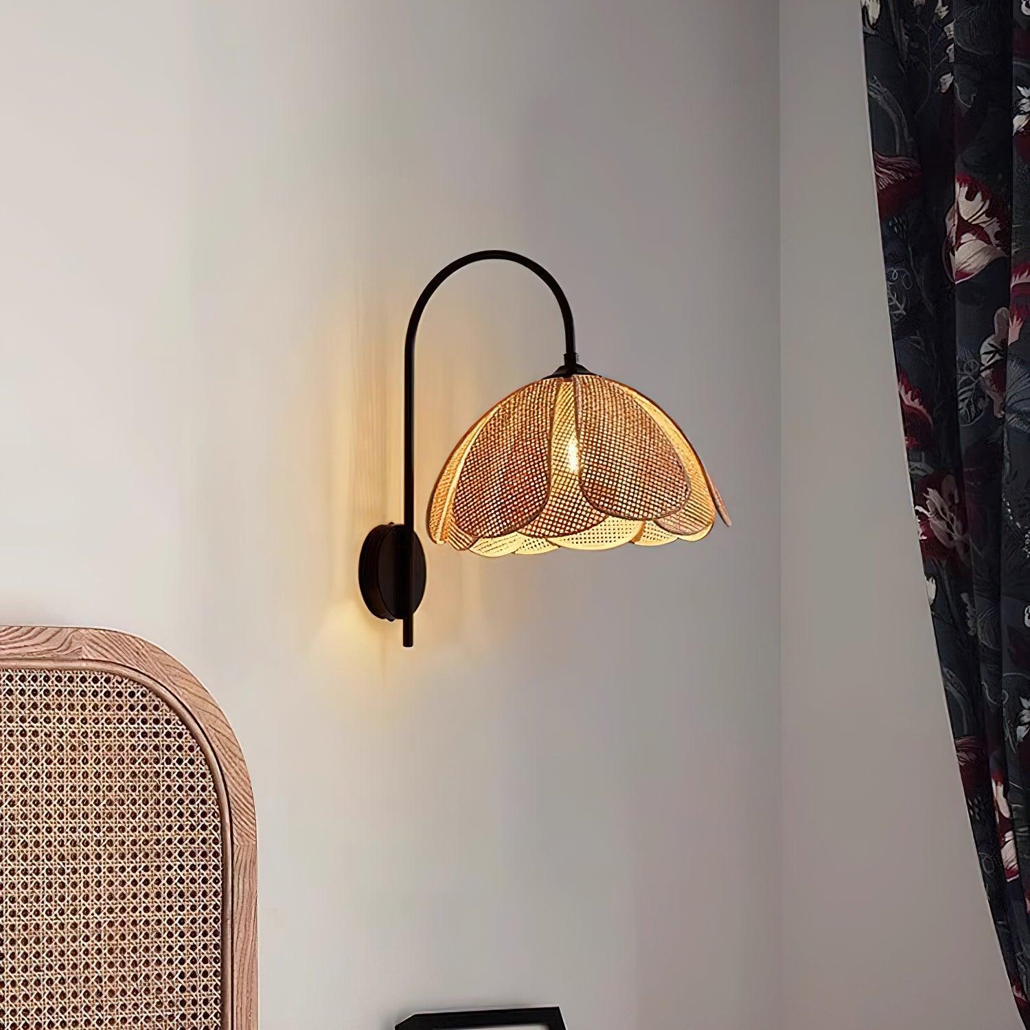 Bloom Rattan Wall Lamp 15.7