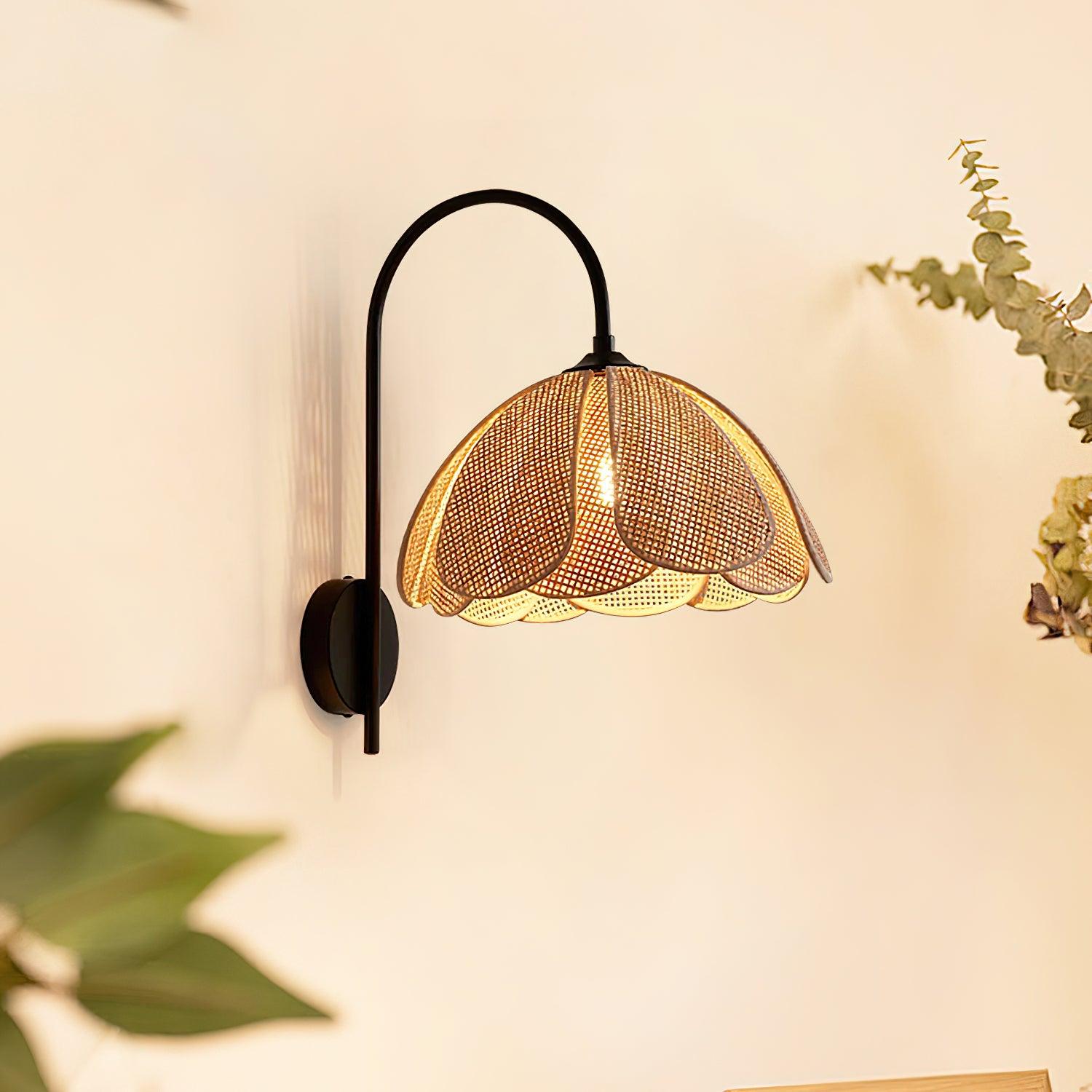 Bloom Rattan Wall Lamp 15.7