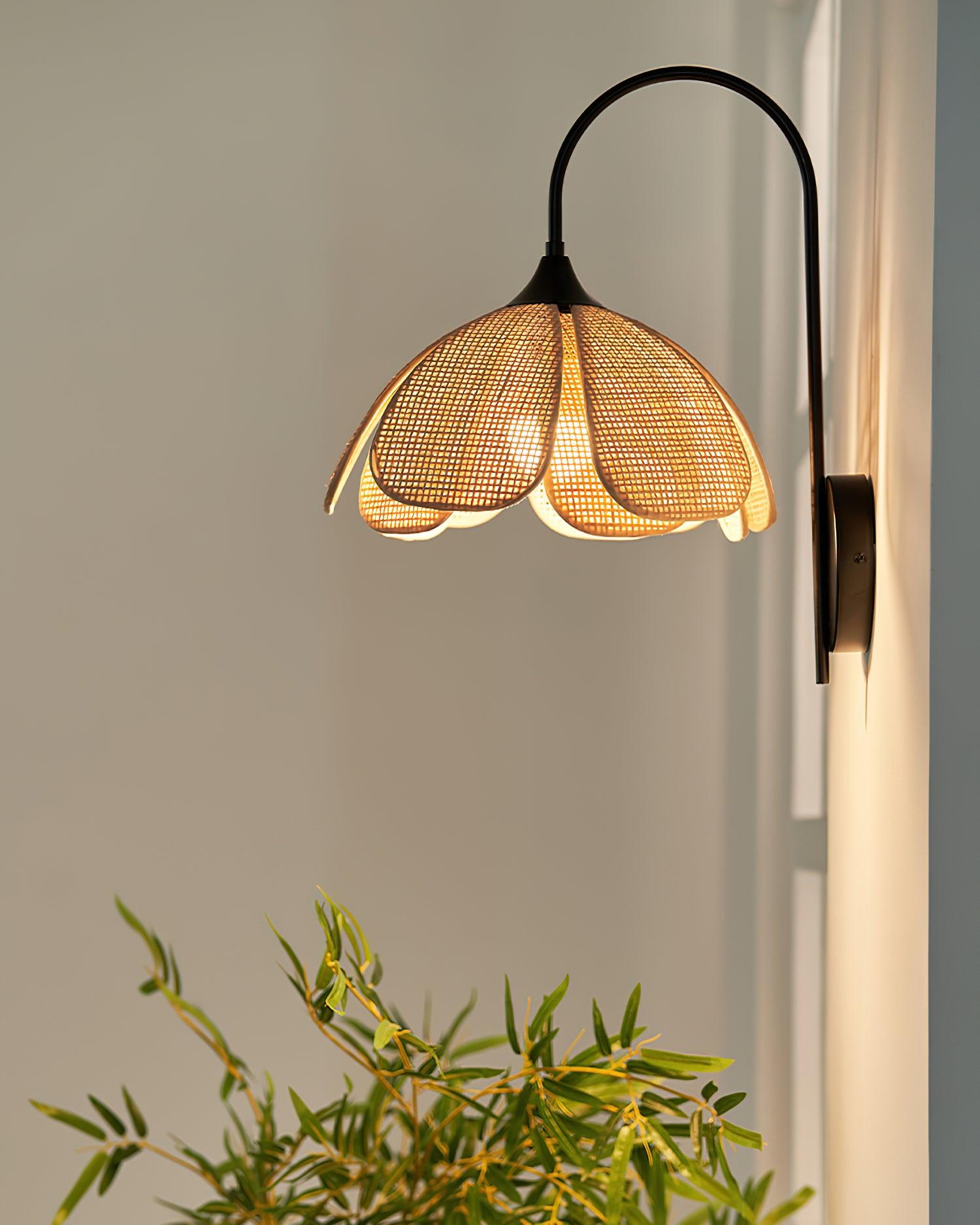 Bloom Rattan Wall Lamp 15.7