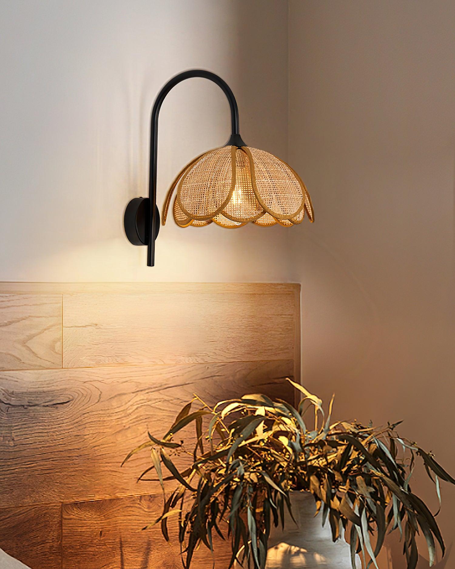 Bloom Rattan Wall Lamp 15.7