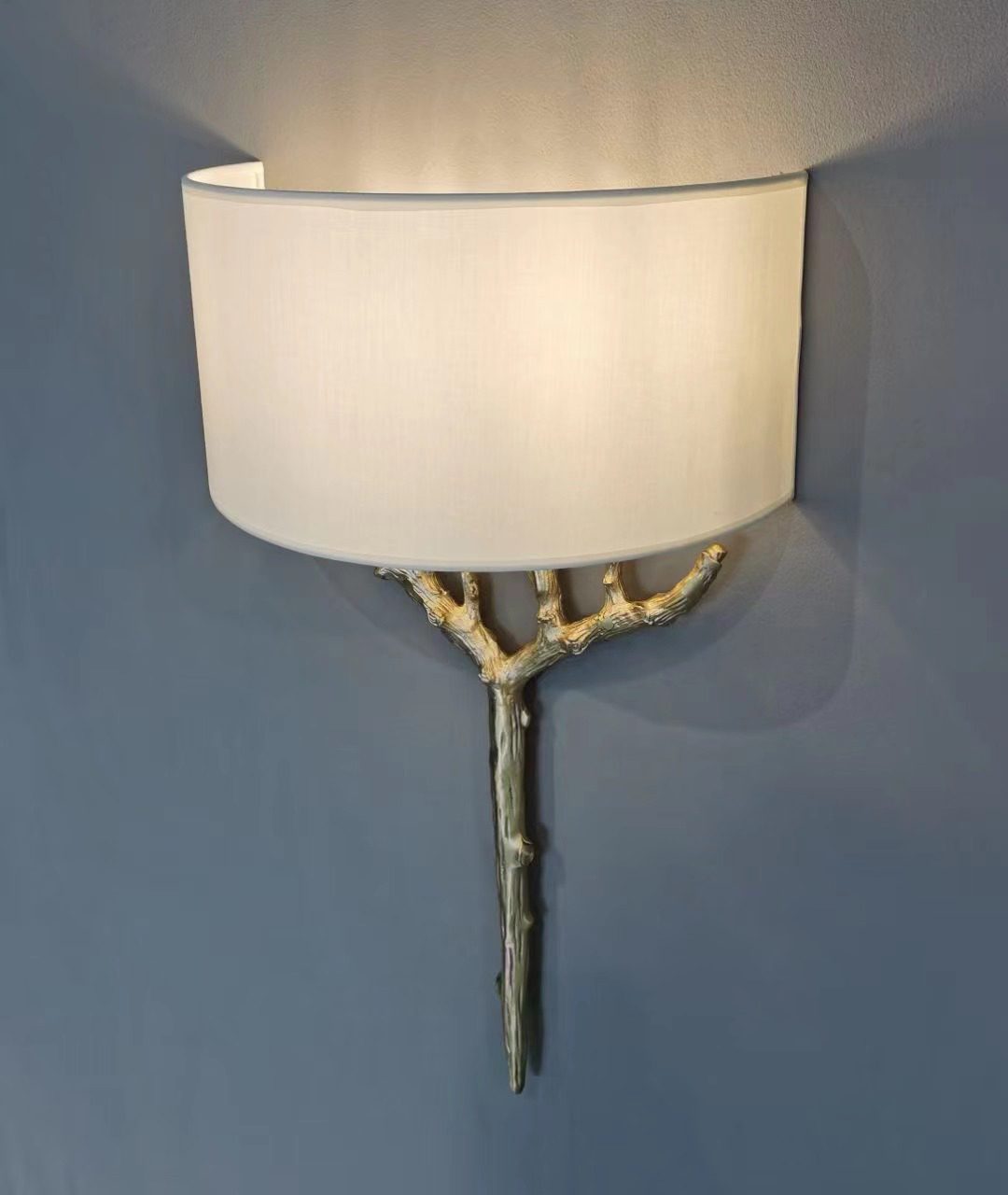 Brass Branch Wall Light, Hardwired Wall Sconce, detail 10