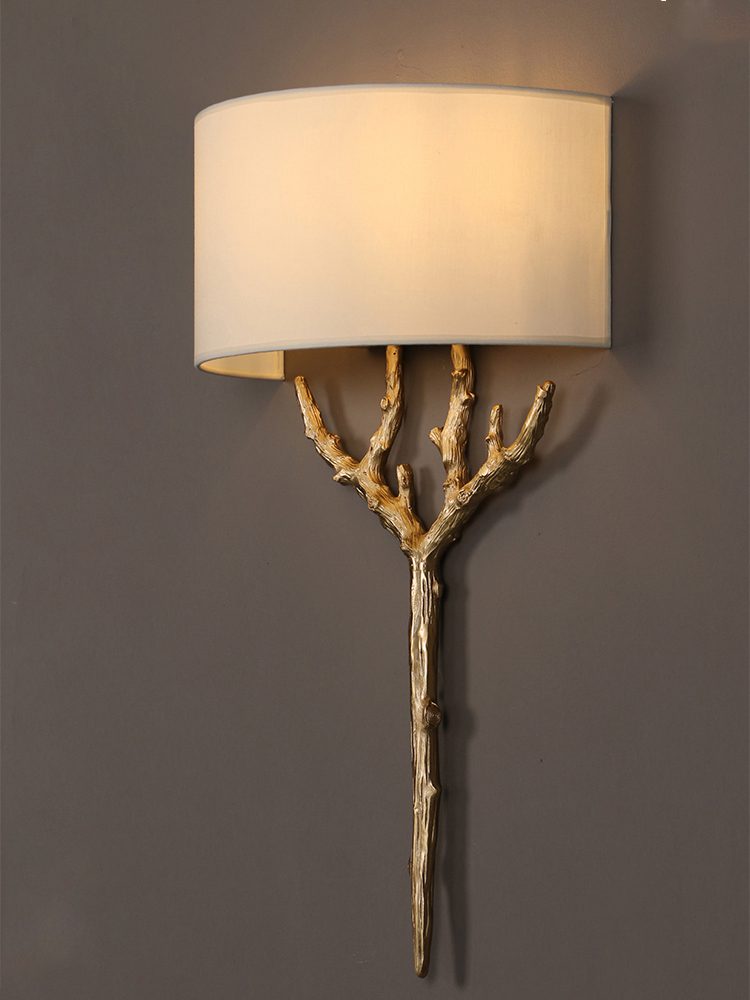 Brass Branch Wall Light, Hardwired Wall Sconce, detail 11