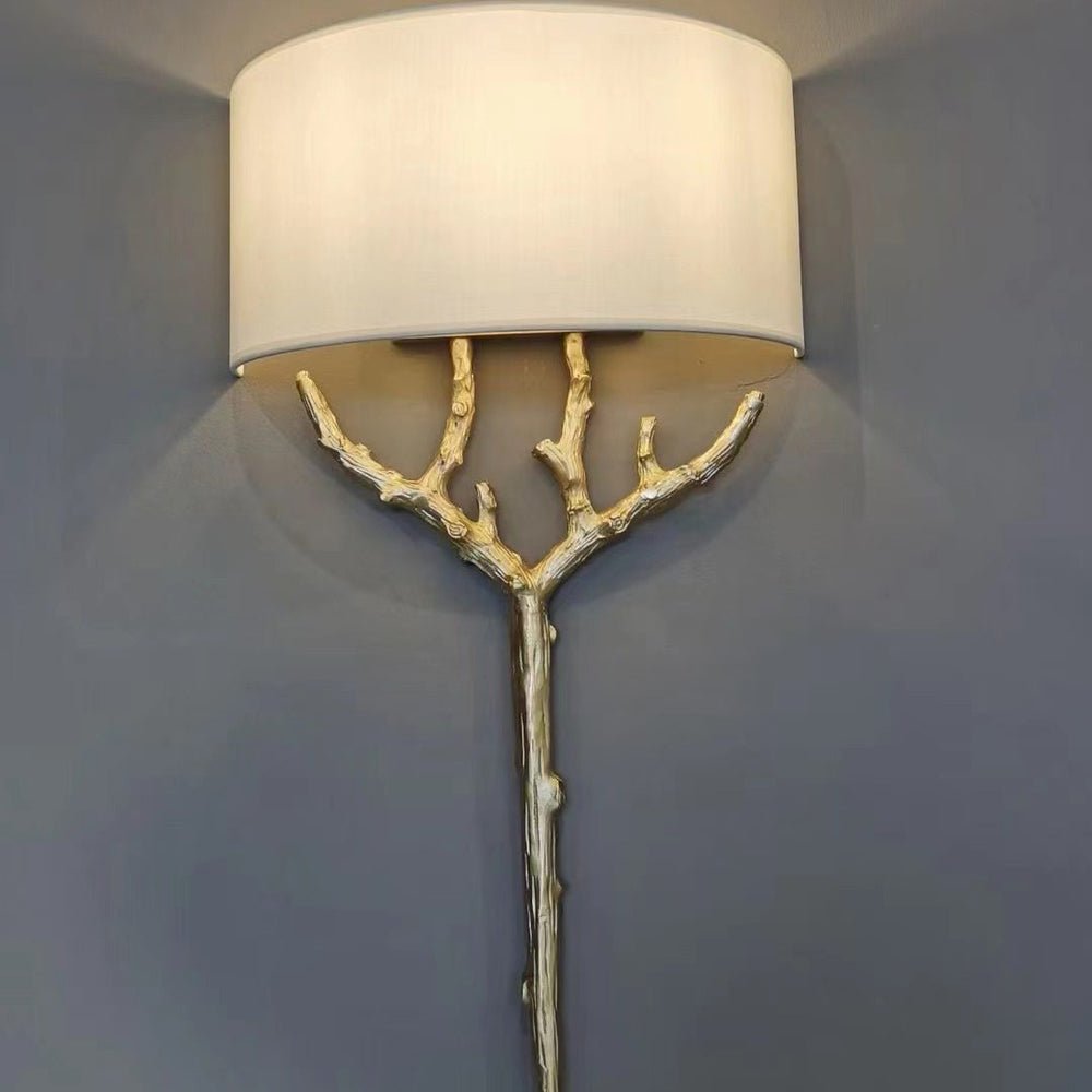 Brass Branch Wall Light, Hardwired Wall Sconce, detail 13