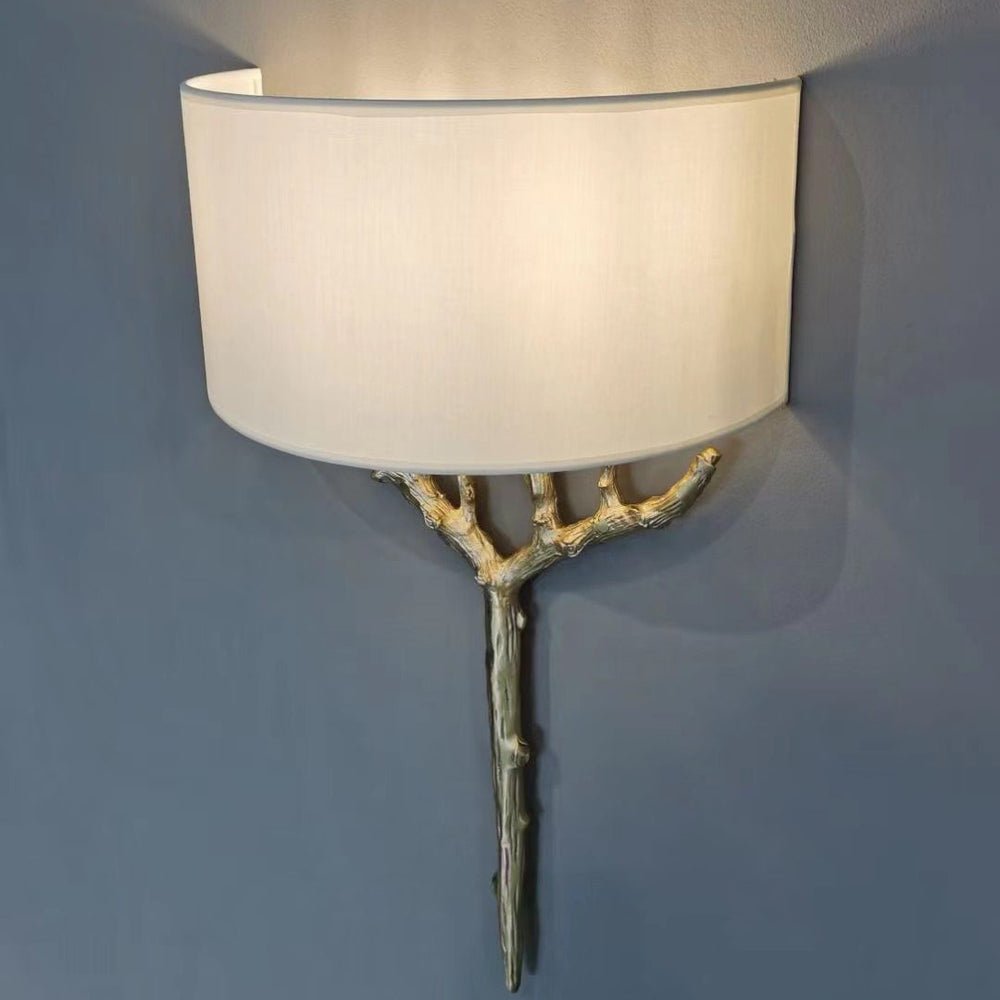 Brass Branch Wall Light, Hardwired Wall Sconce, detail 15