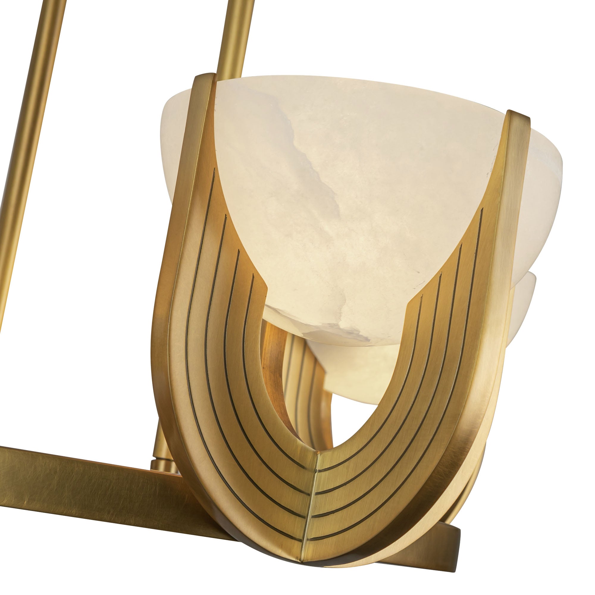 Colette LED Chandelier Vintage Brass/Alabaster