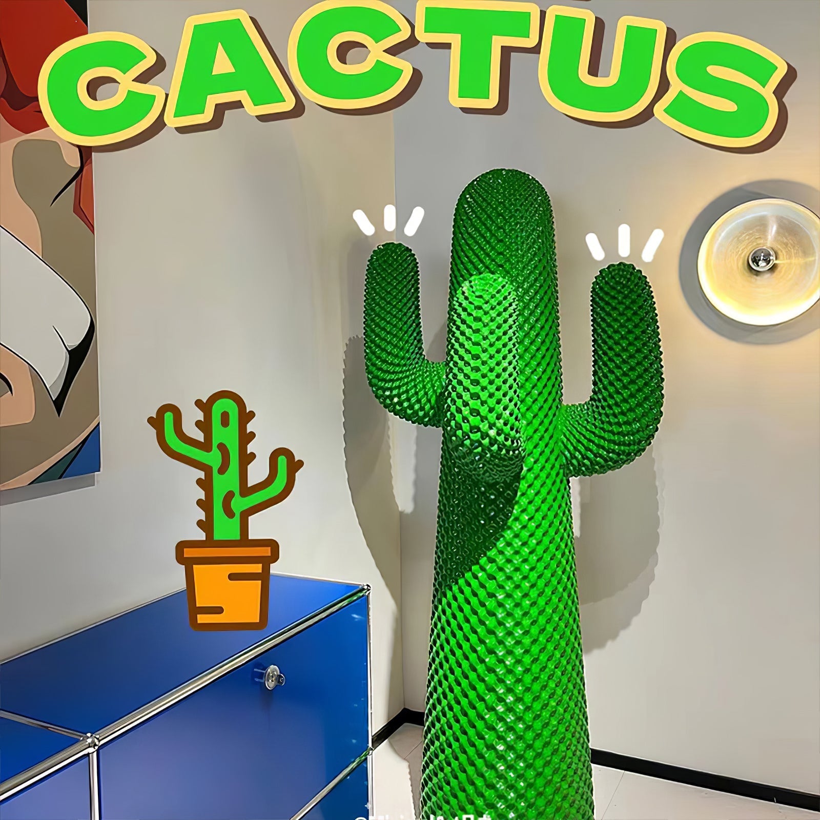 Mello Sculptural Portable Lamp Cactus Coat Rack