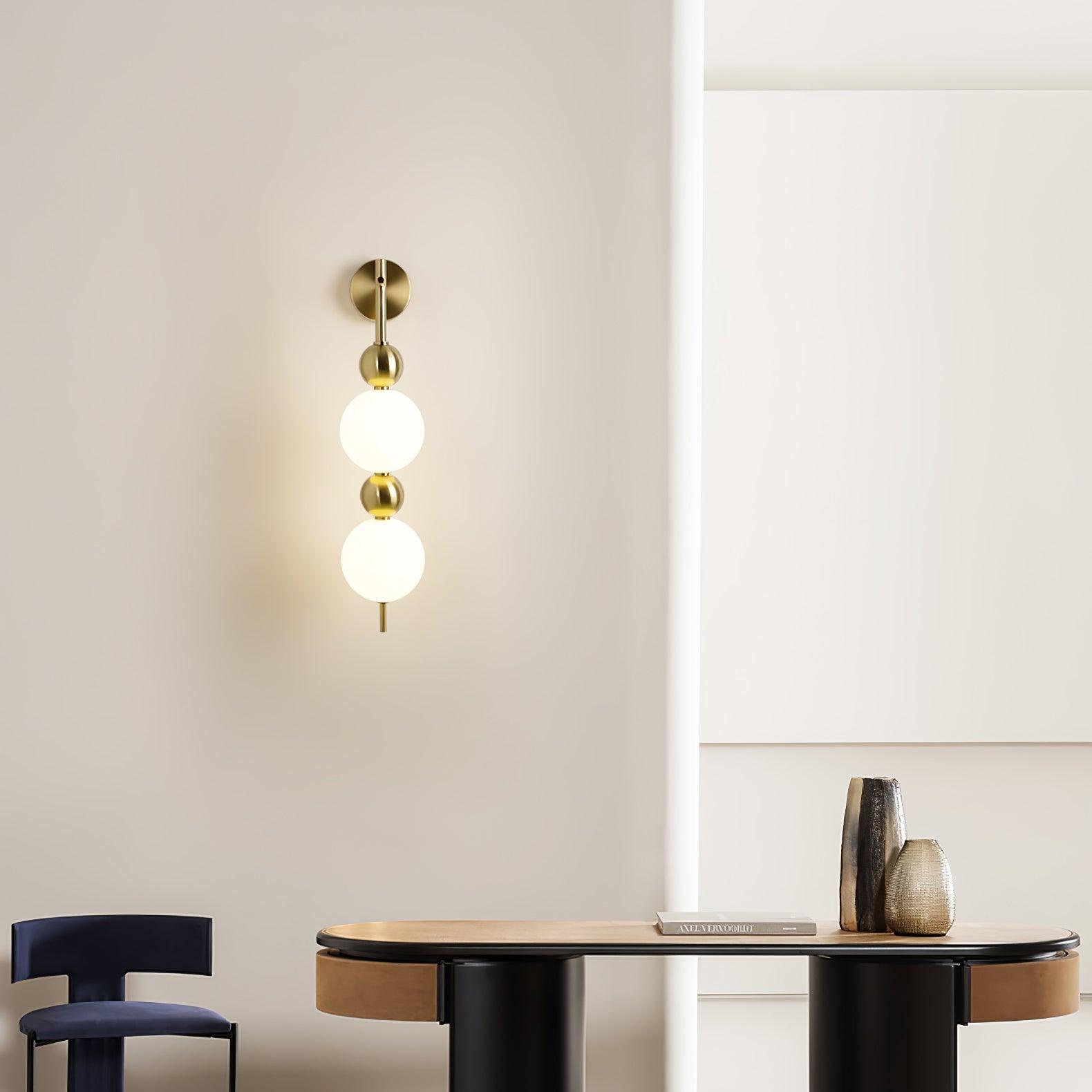 Candied Haws String Brass Wall Light, Hardwired Wall Sconce, detail 5