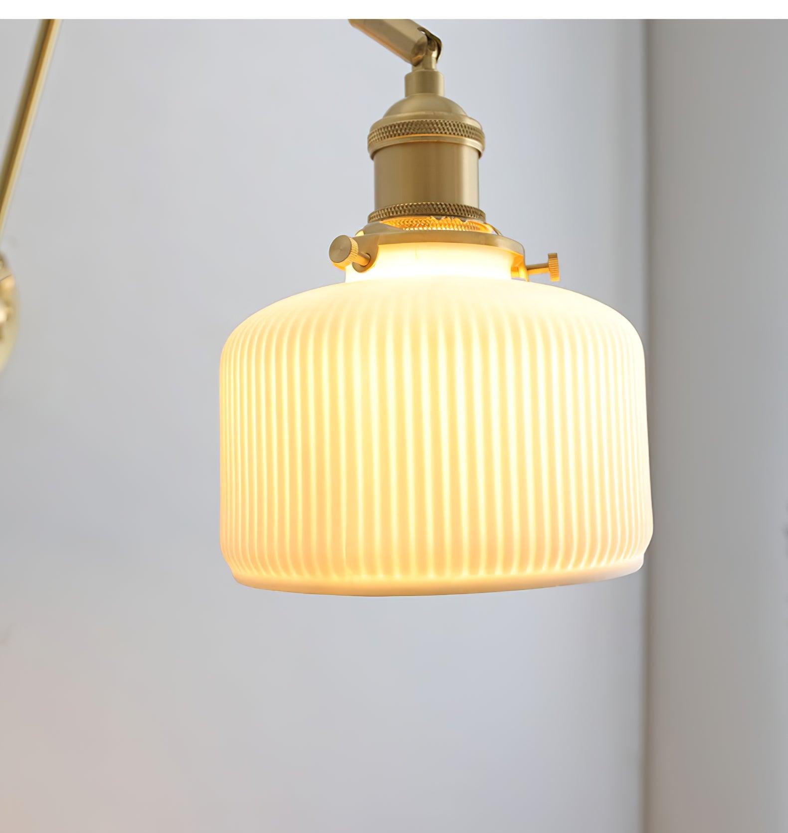 Ceramic Brass Retractable Arm Wall Light 4.7