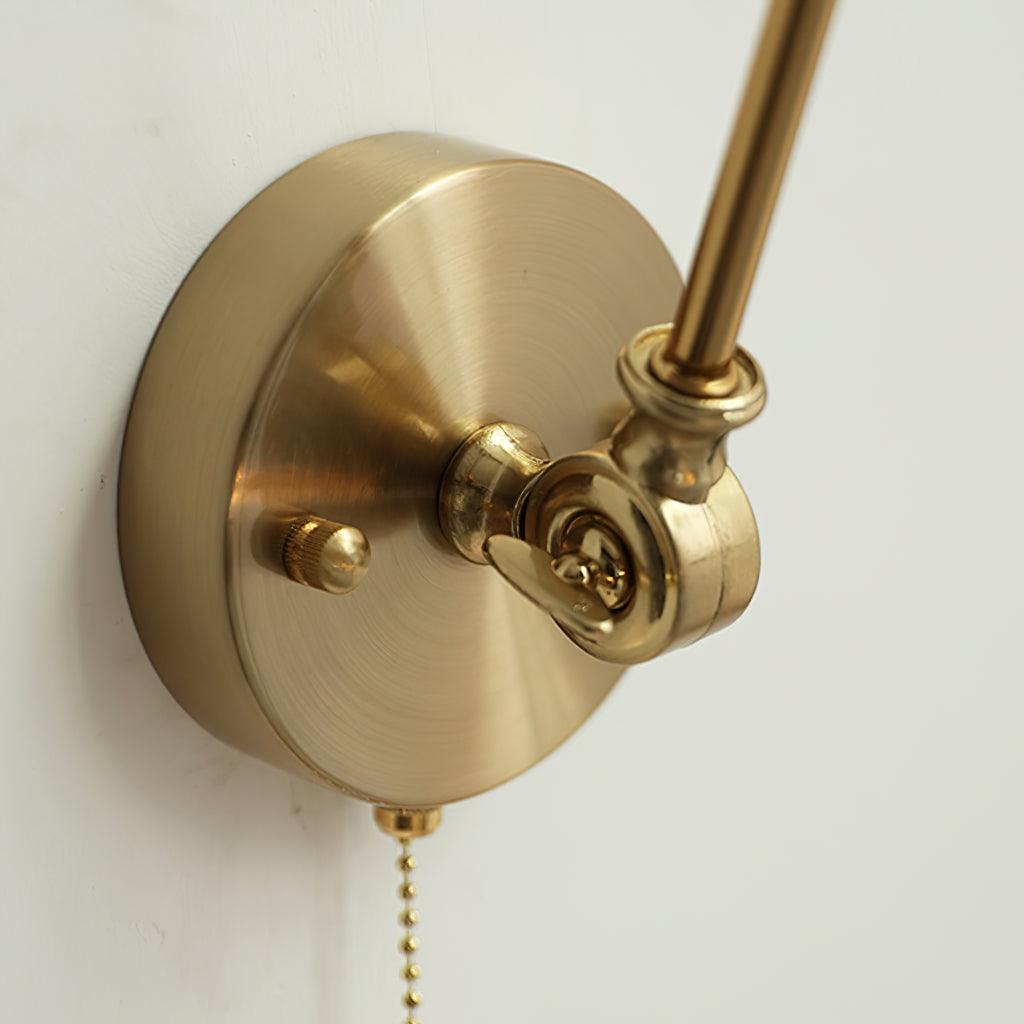 Ceramic Brass Retractable Arm Wall Light 4.7