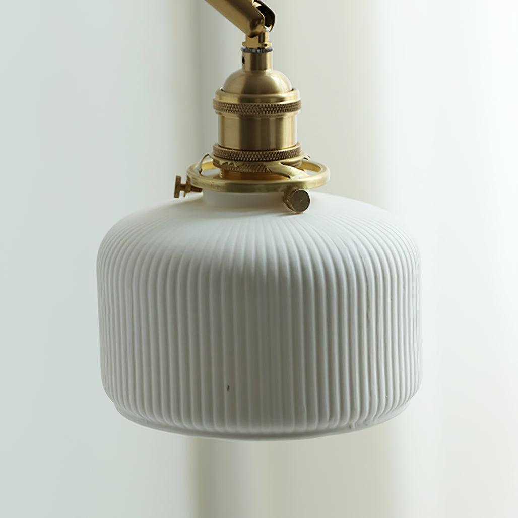 Ceramic Brass Retractable Arm Wall Light 4.7