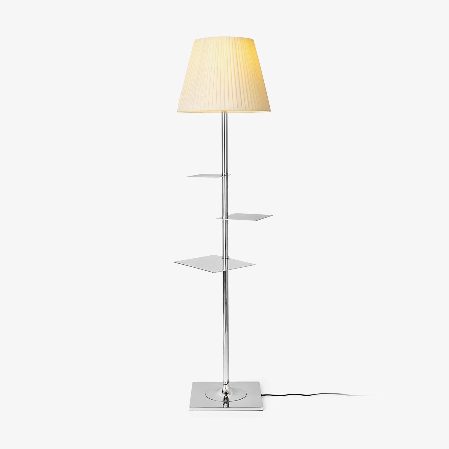 Chrome Prism Side Table Floor Light, Floor Lamp, Metal, Dia 39.5cm x H 153 cm