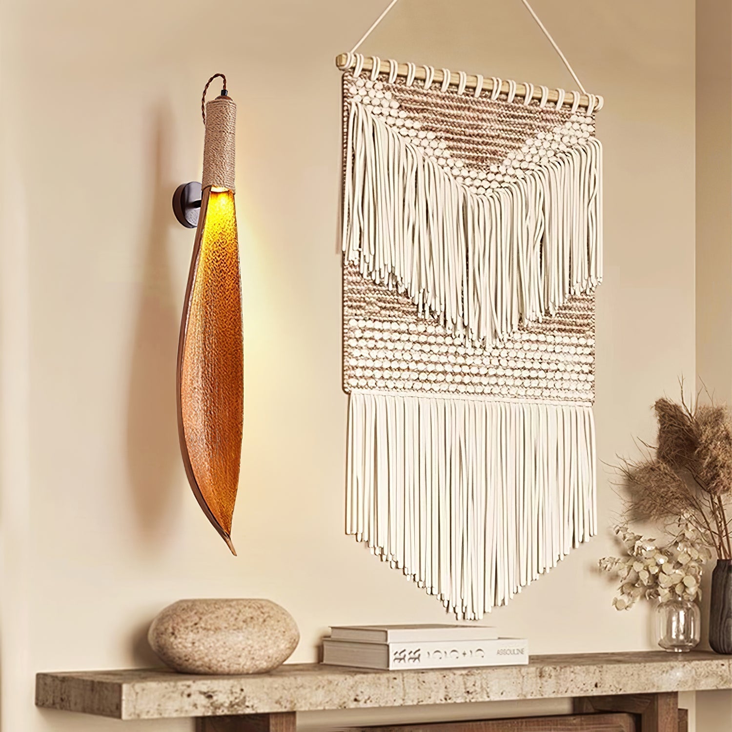 Cocoa Leaf Wall Light, Hardwired Wall Sconce, detail 10